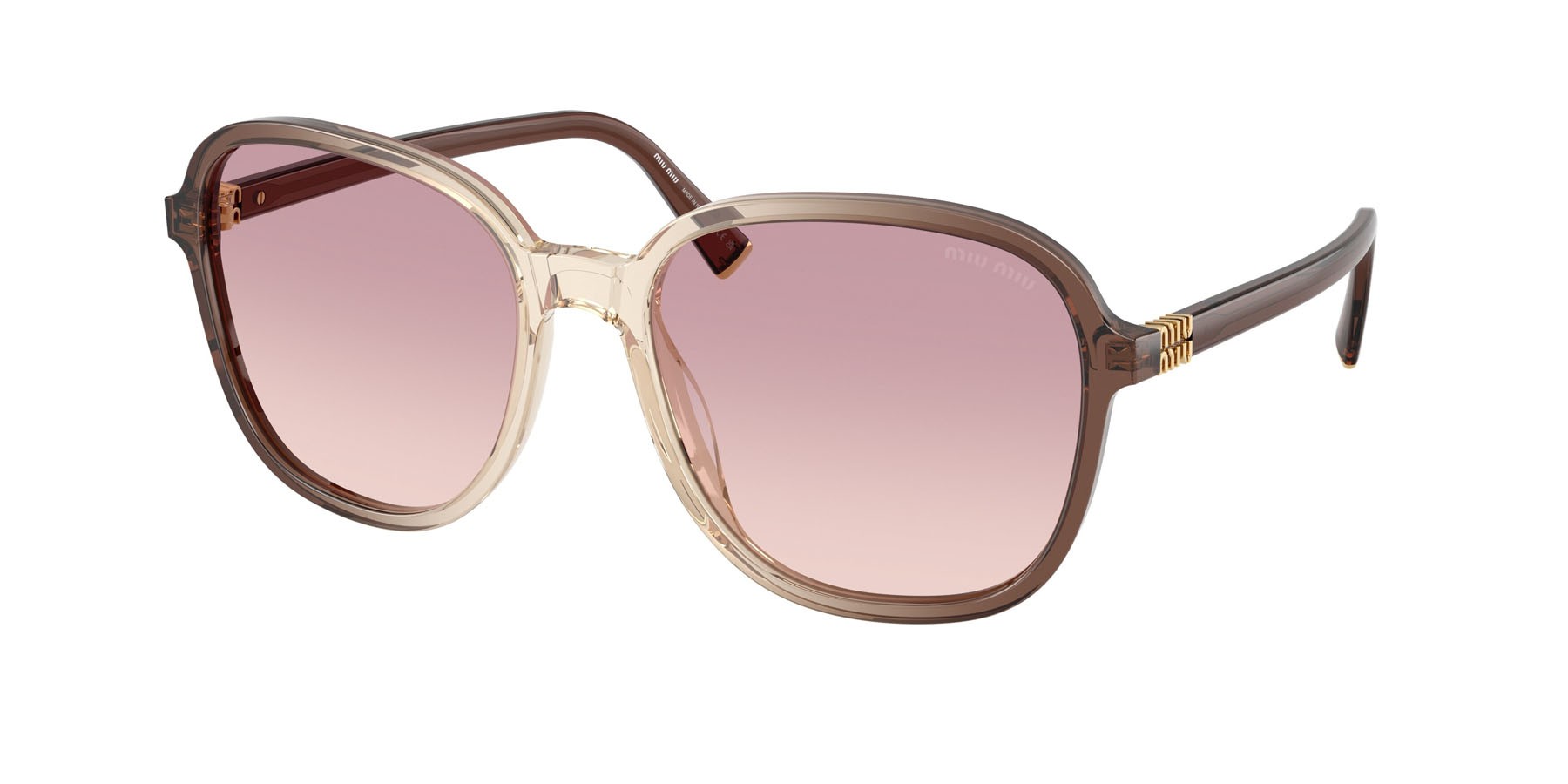 Occhiali da sole Miu Miu MU B01S (25G40S) colore marrone sfumato forma quadrato lenti marrone sfumato violetto