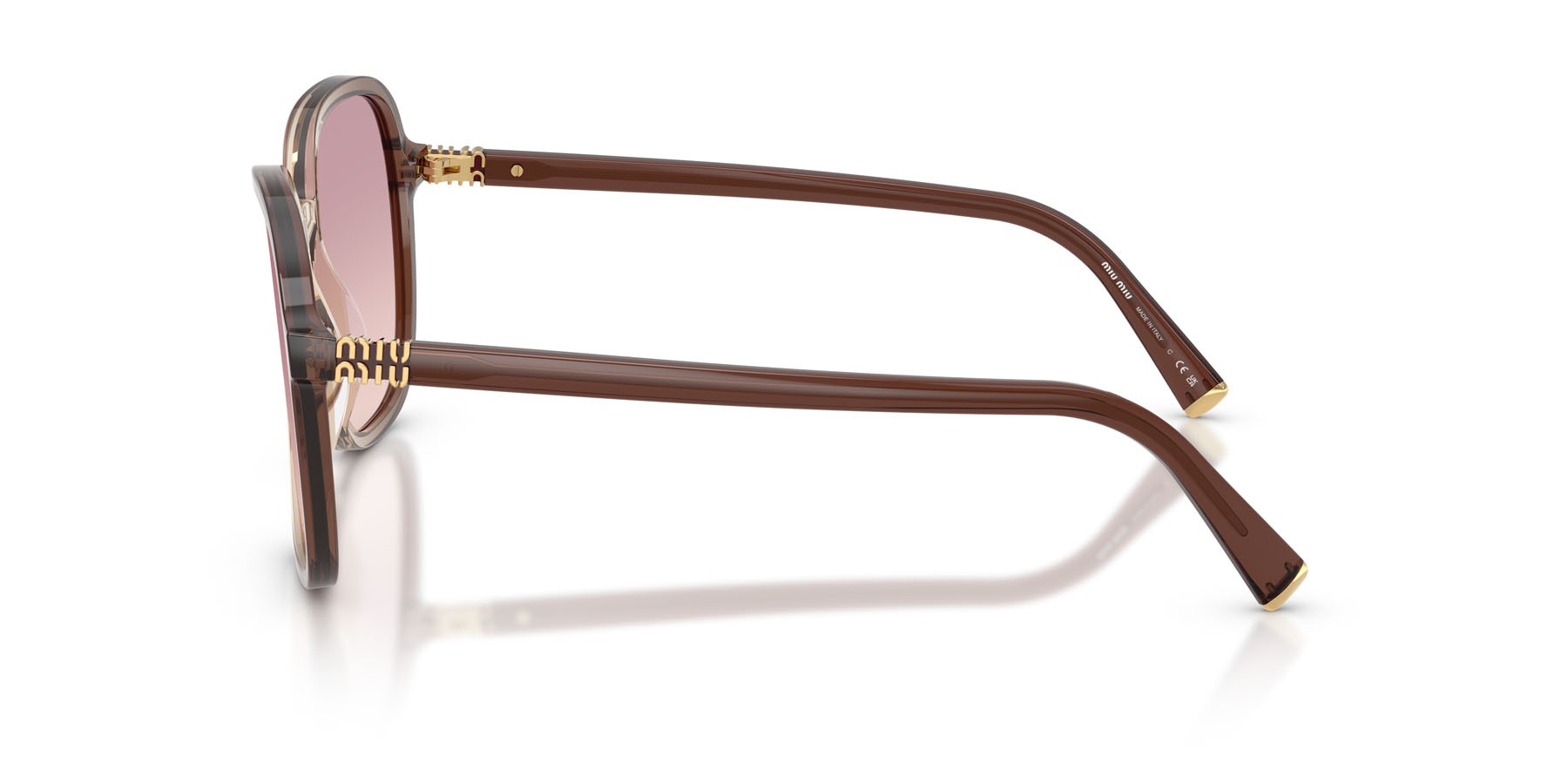 Occhiali da sole Miu Miu MU B01S (25G40S) colore marrone sfumato forma quadrato lenti marrone sfumato violetto