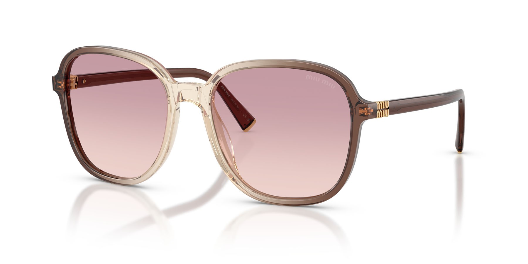 Occhiali da sole Miu Miu MU B01S (25G40S) colore marrone sfumato forma quadrato lenti marrone sfumato violetto