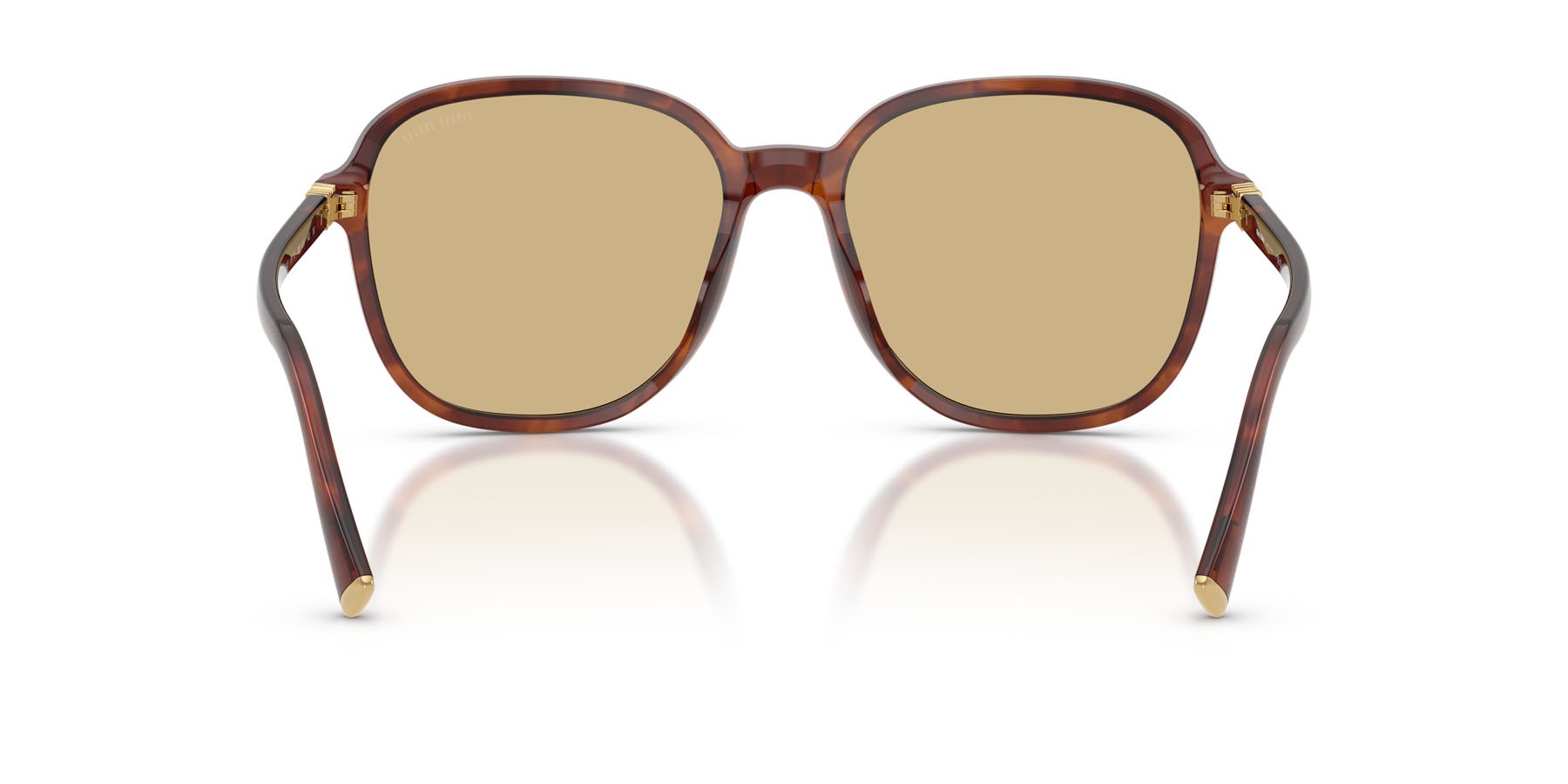 Occhiali da sole Miu Miu MU B01S (26E10R) colore tabacco striato forma quadrato lenti giallo