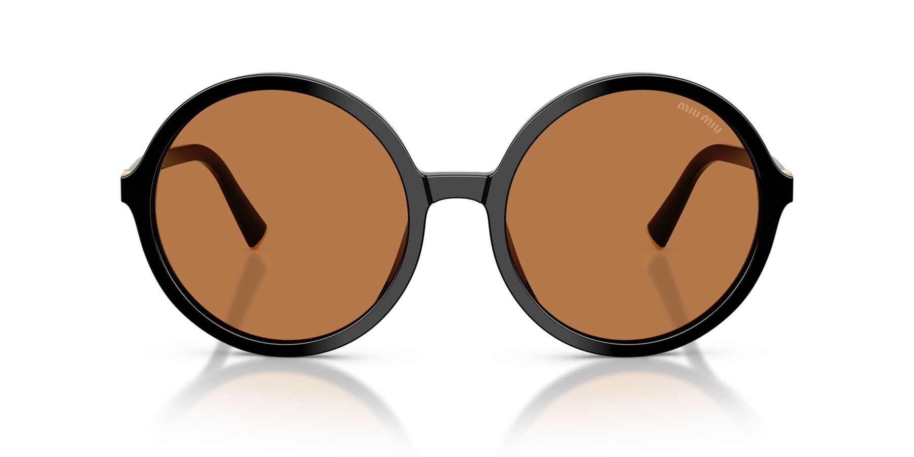 Occhiali da sole Miu Miu MU B02S (16K90Q) colore nero forma rotondo lenti marrone