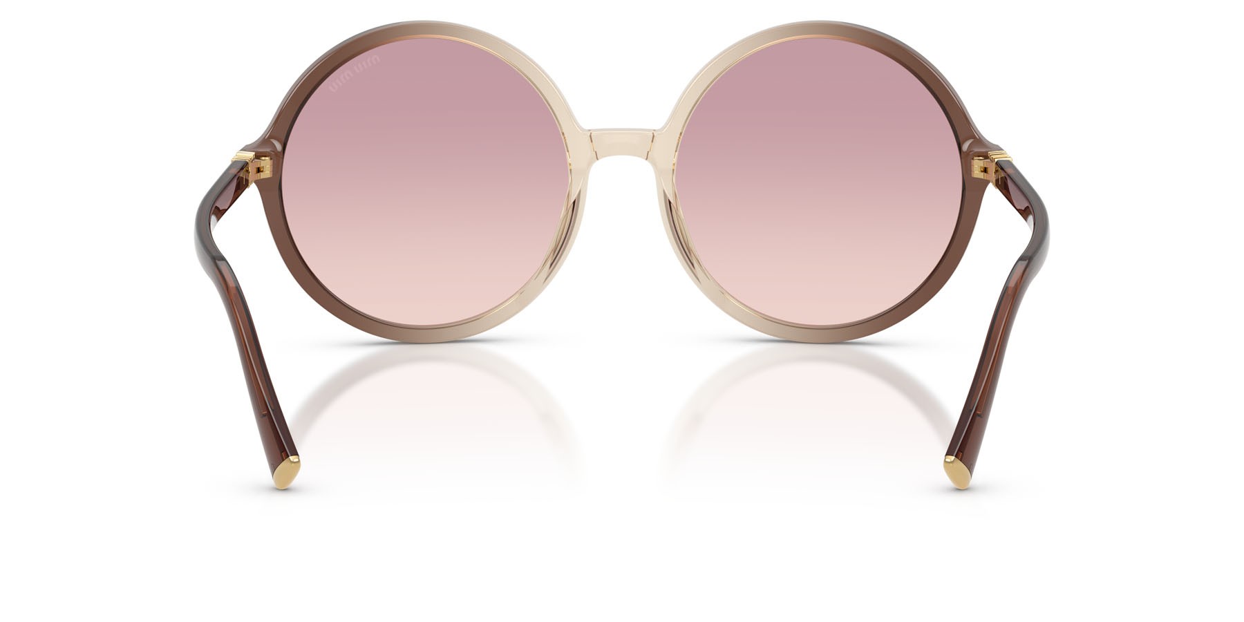 Occhiali da sole Miu Miu MU B02S (25G40S) colore marrone sfumato forma rotondo lenti marrone sfumato viola scuro