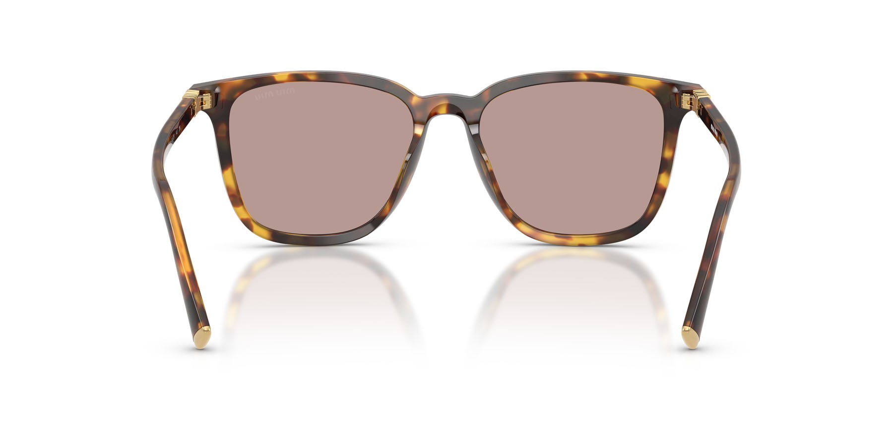 Occhiali da sole Miu Miu MU B03S (14L20I) colore havana miele forma quadrato lenti viola chiaro/marrone