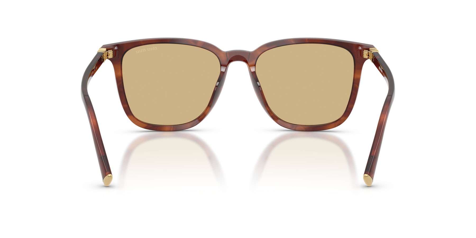 Occhiali da sole Miu Miu MU B03S (26E10R) colore tabacco striato forma quadrato lenti giallo
