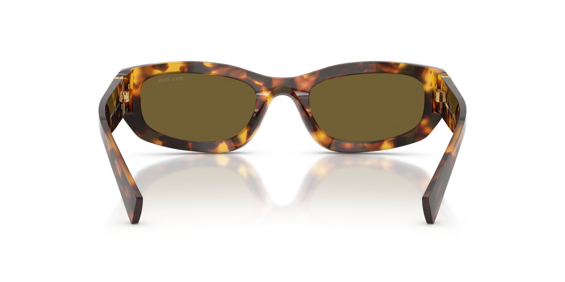 Occhiali da sole Miu Miu MU B04S (14L09Z) colore havana miele forma irregolare lenti marrone scuro