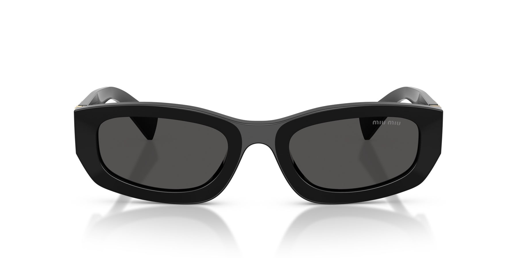 Occhiali da sole Miu Miu MU B04S (16K08Z) colore nero forma irregolare lenti grigio scuro