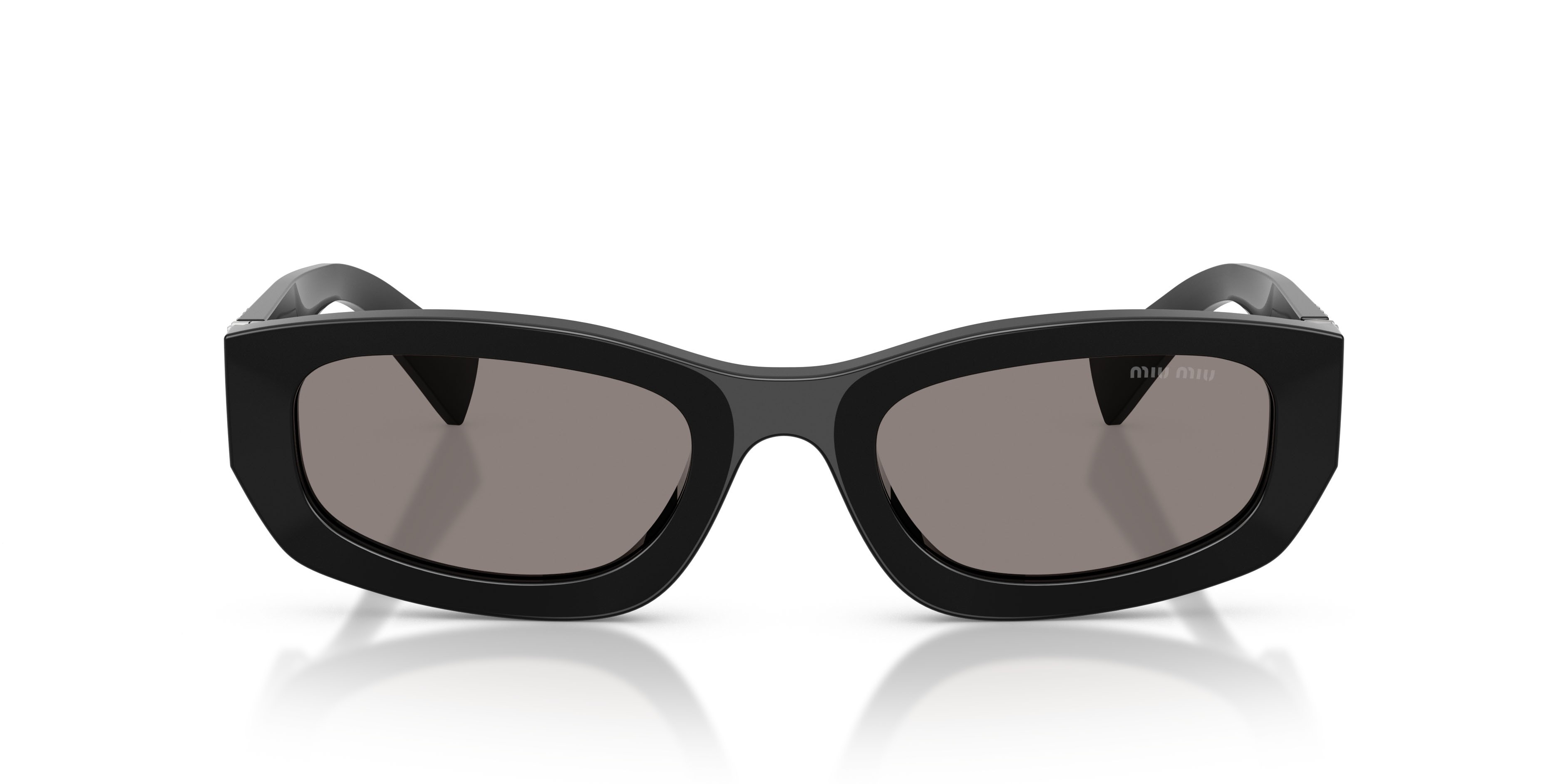 Occhiali da sole Miu Miu MU B04S (16K80Q) colore nero forma irregolare lenti grigio scuro