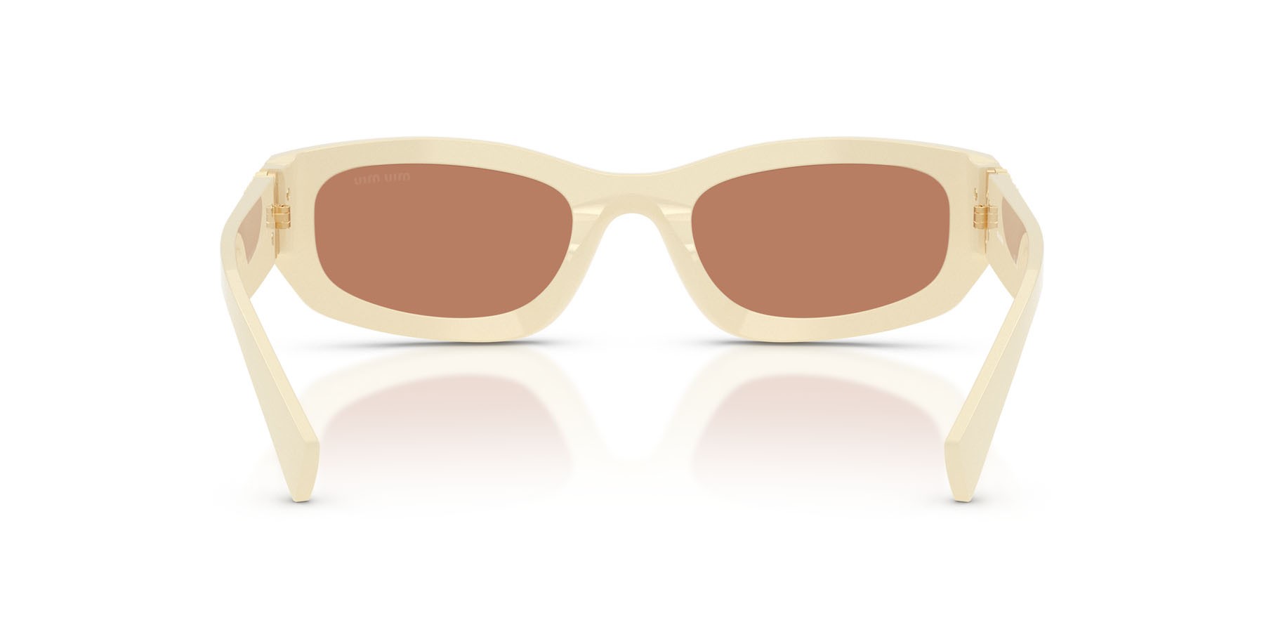 Occhiali da sole Miu Miu MU B04S (21D90Q) colore bianco latte forma irregolare lenti marrone
