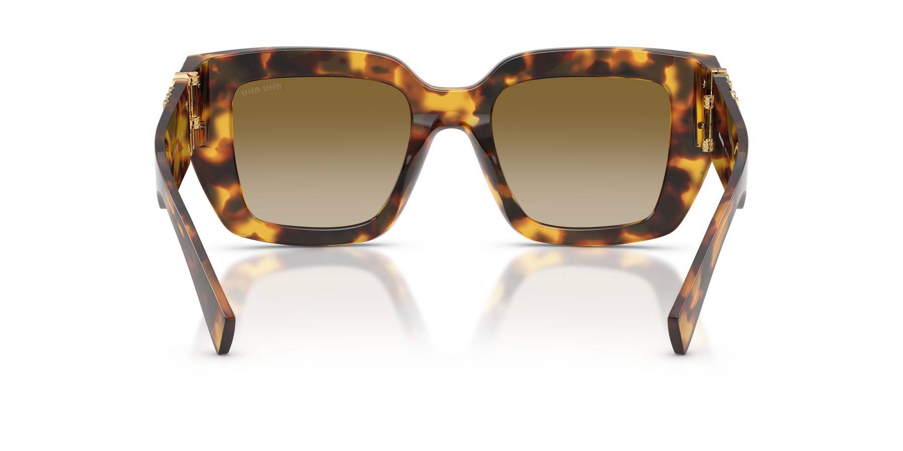Occhiali da sole Miu Miu MU B05S (14L20U) colore havana miele forma quadrato lenti marrone sfumato