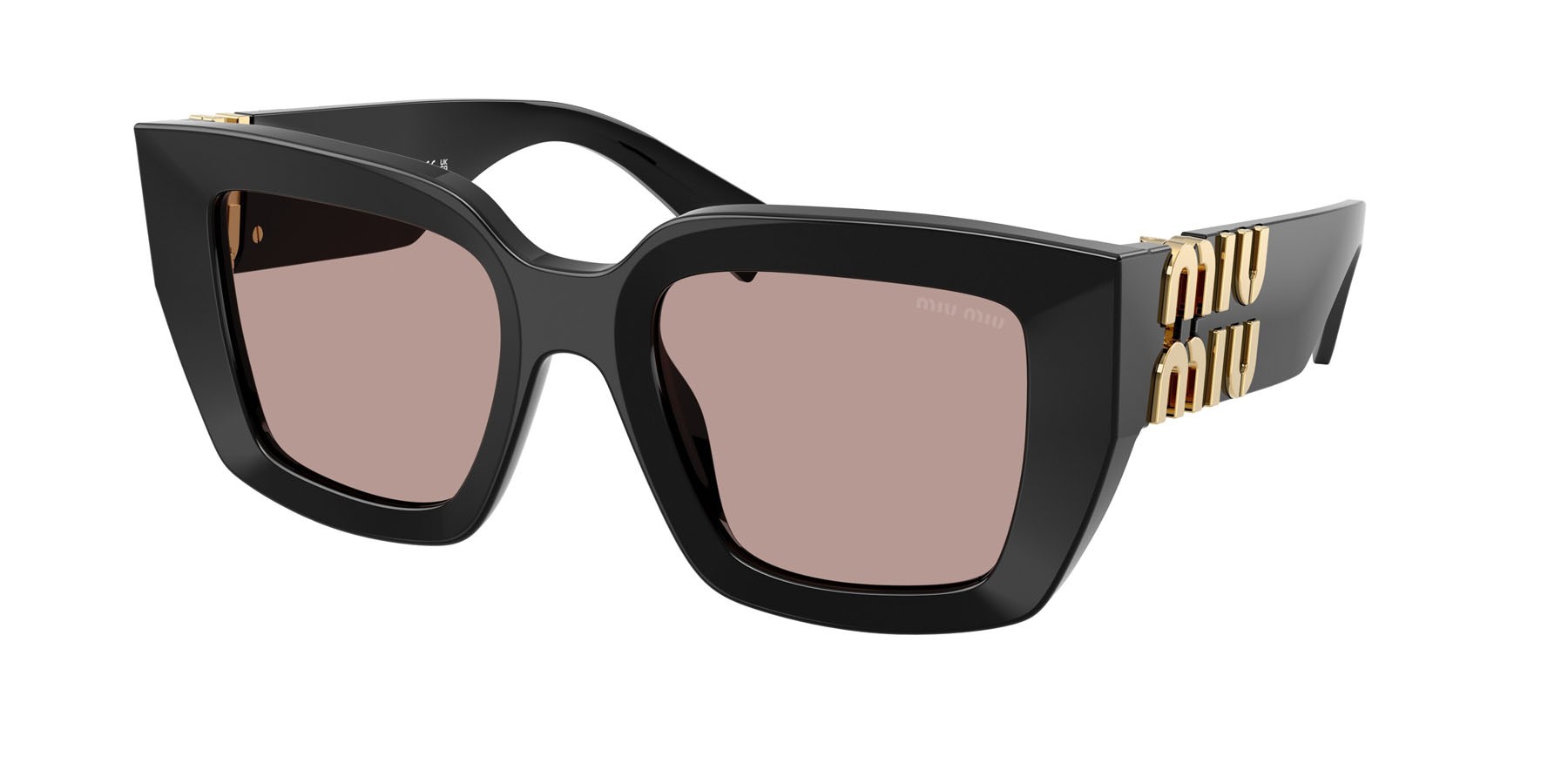 Occhiali da sole Miu Miu MU B05S (16K20I) colore nero forma quadrato lenti viola chiaro/marrone