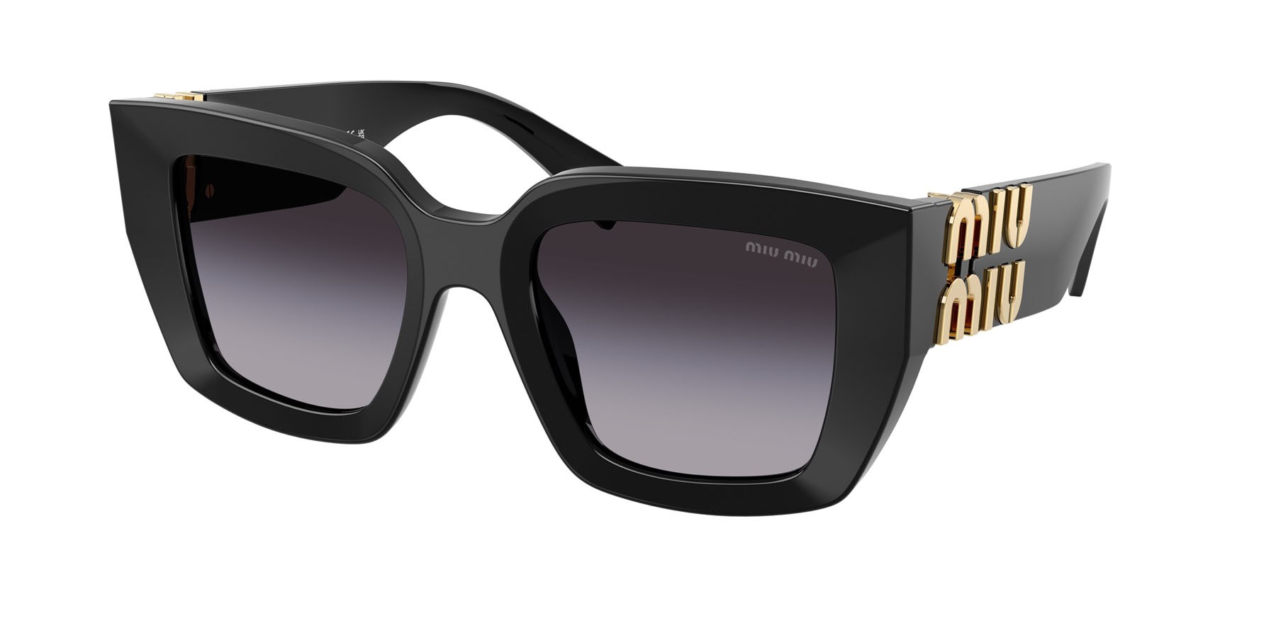 Sunglasses Miu Miu MU B05S (16K90A) color nero shape square lenses grigio sfumato
