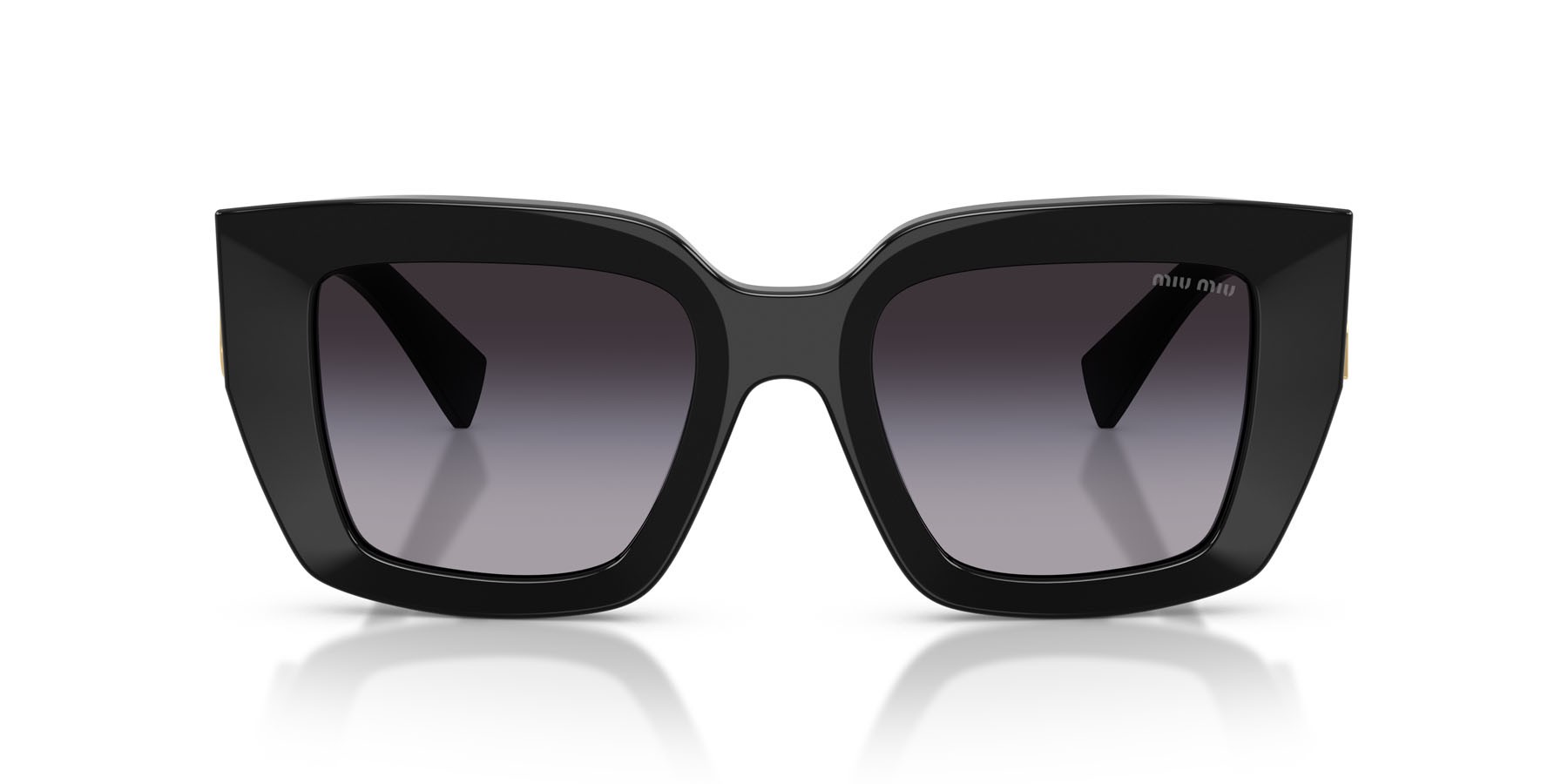 Sunglasses Miu Miu MU B05S (16K90A) color nero shape square lenses grigio sfumato