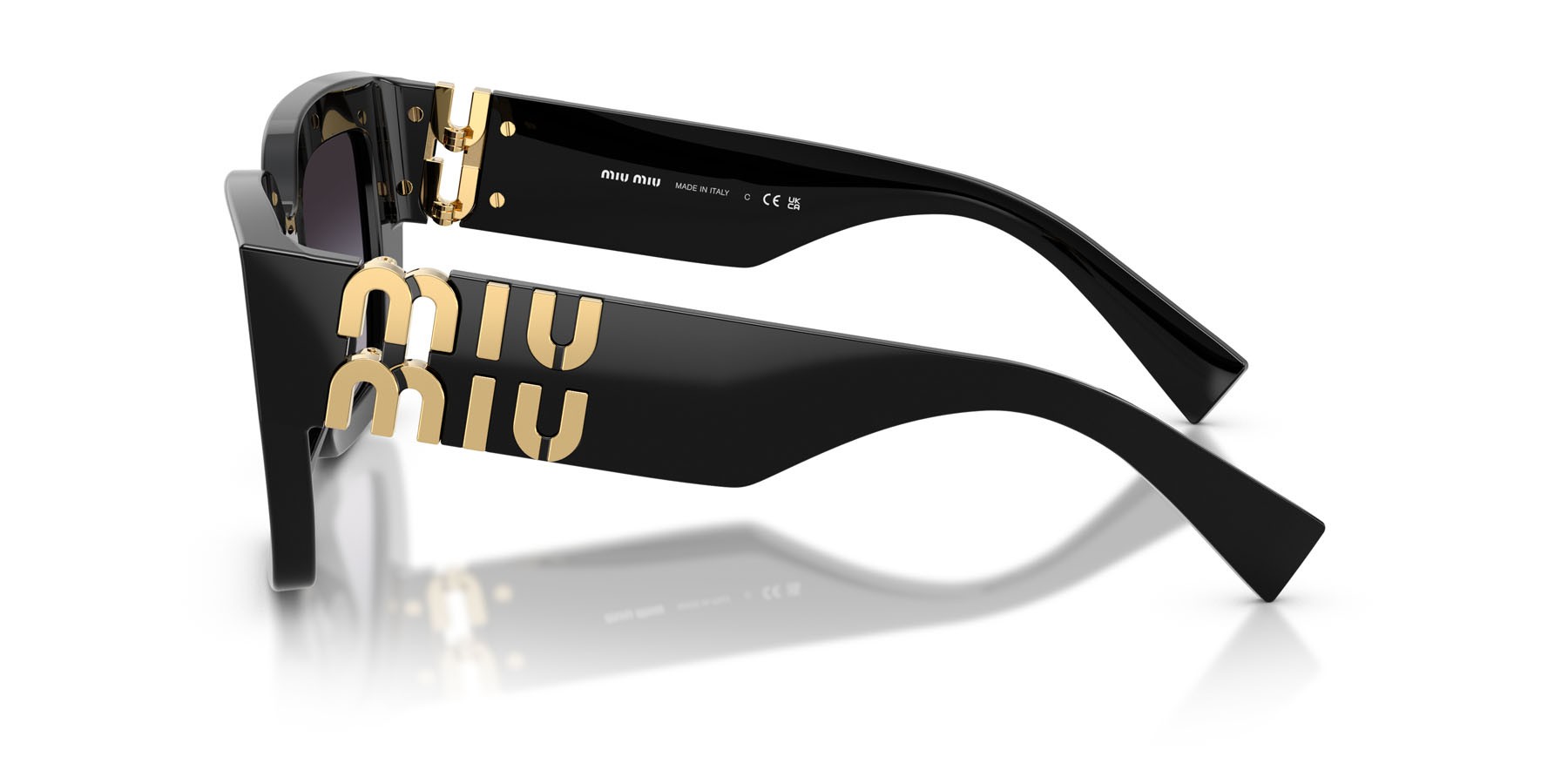 Sunglasses Miu Miu MU B05S (16K90A) color nero shape square lenses grigio sfumato