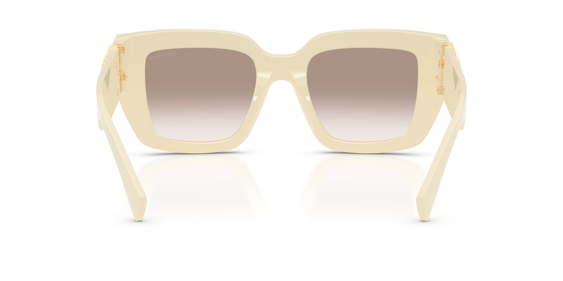 Occhiali da sole Miu Miu MU B05S (21D90L) colore bianco latte forma quadrato lenti trasparente sfumato marrone
