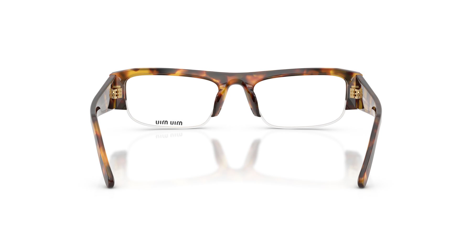 Occhiali da sole Miu Miu MU B07S (14L08N) colore havana miele forma rettangolare lenti clear blue-violet light filter