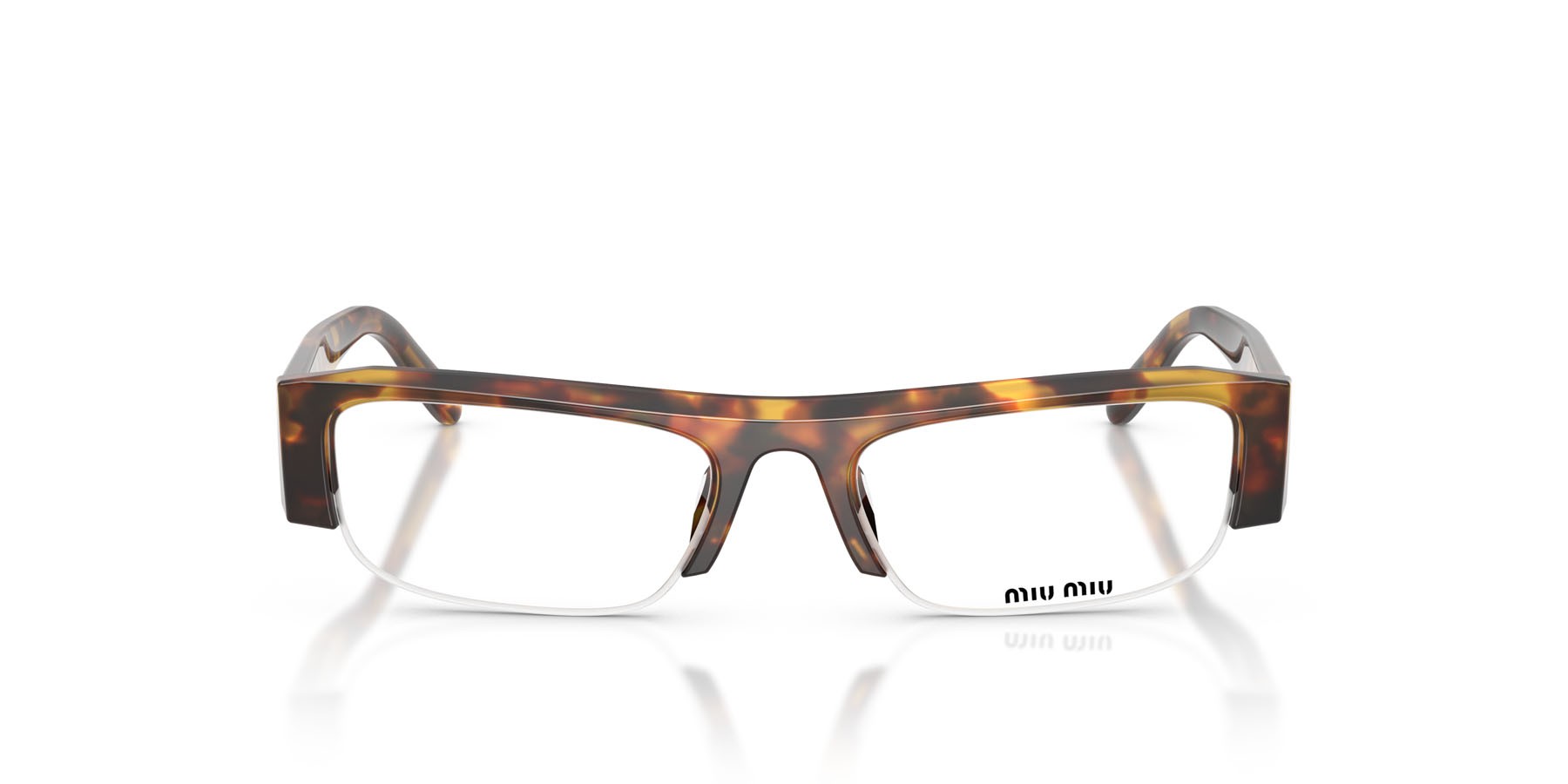 Occhiali da sole Miu Miu MU B07S (14L08N) colore havana miele forma rettangolare lenti clear blue-violet light filter