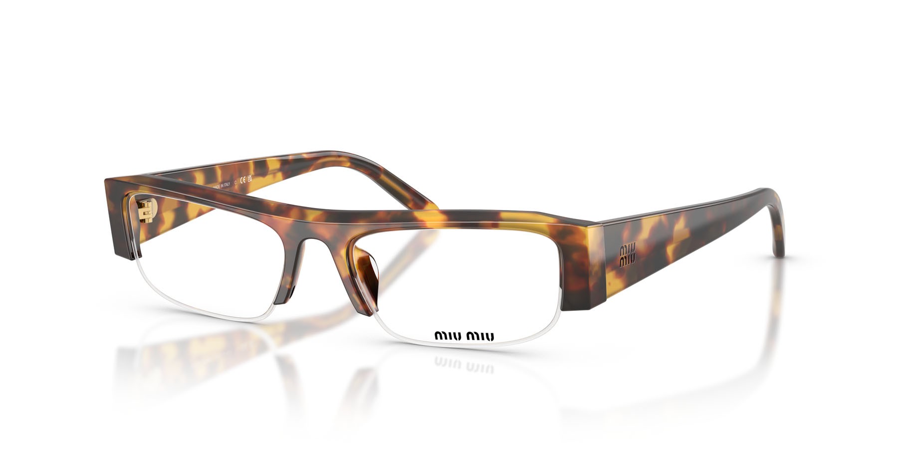 Occhiali da sole Miu Miu MU B07S (14L08N) colore havana miele forma rettangolare lenti clear blue-violet light filter