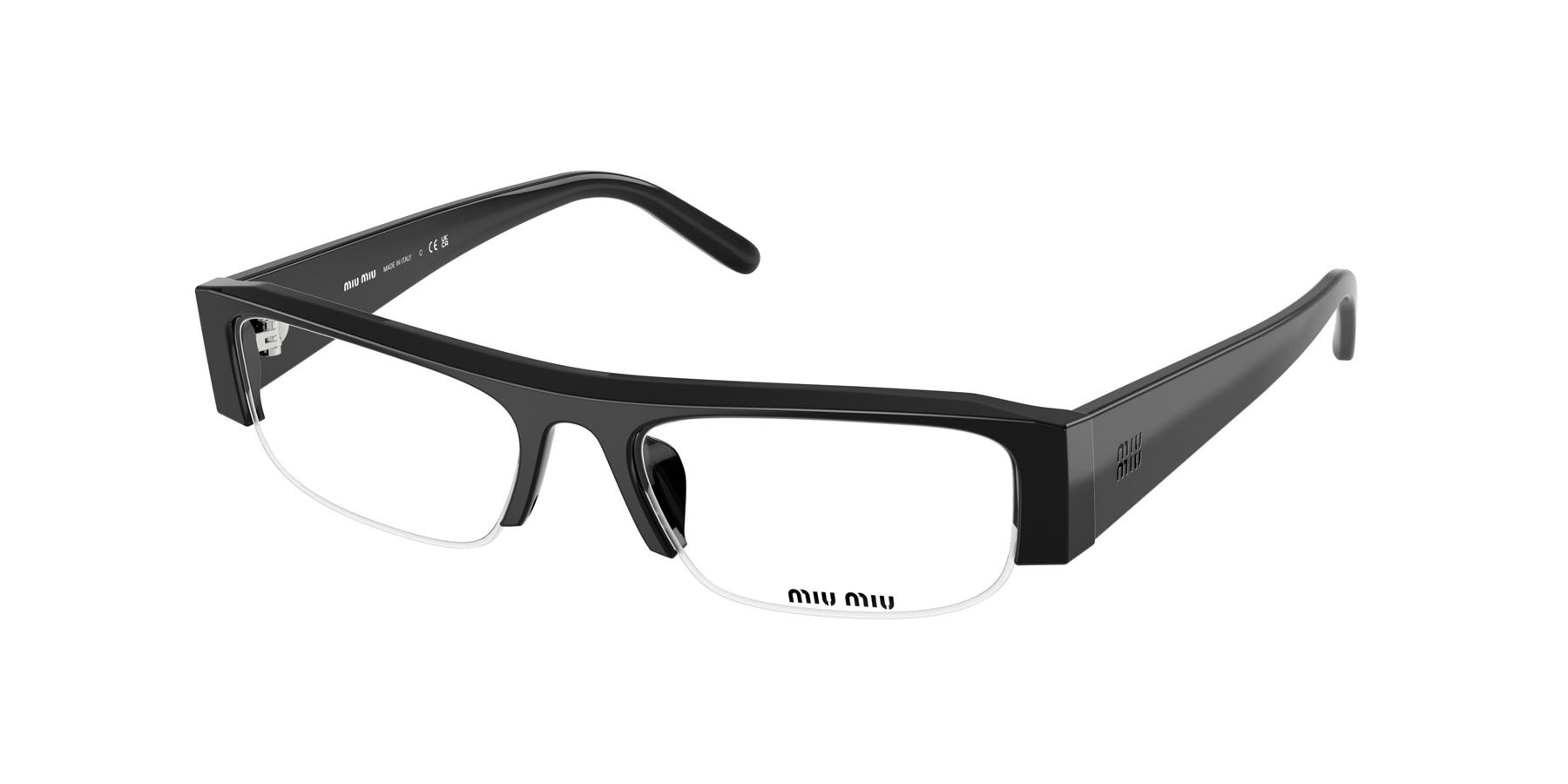 Occhiali da sole Miu Miu MU B07S (16K08N) colore nero forma rettangolare lenti clear blue-violet light filter