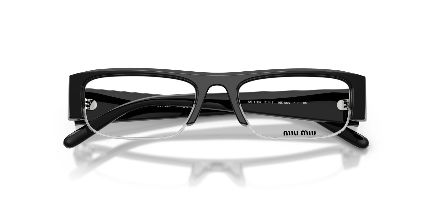 Occhiali da sole Miu Miu MU B07S (16K08N) colore nero forma rettangolare lenti clear blue-violet light filter