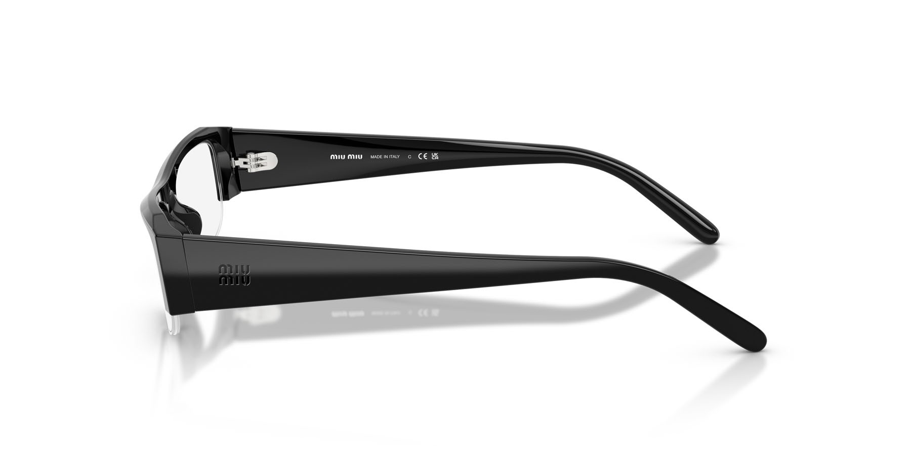 Occhiali da sole Miu Miu MU B07S (16K08N) colore nero forma rettangolare lenti clear blue-violet light filter