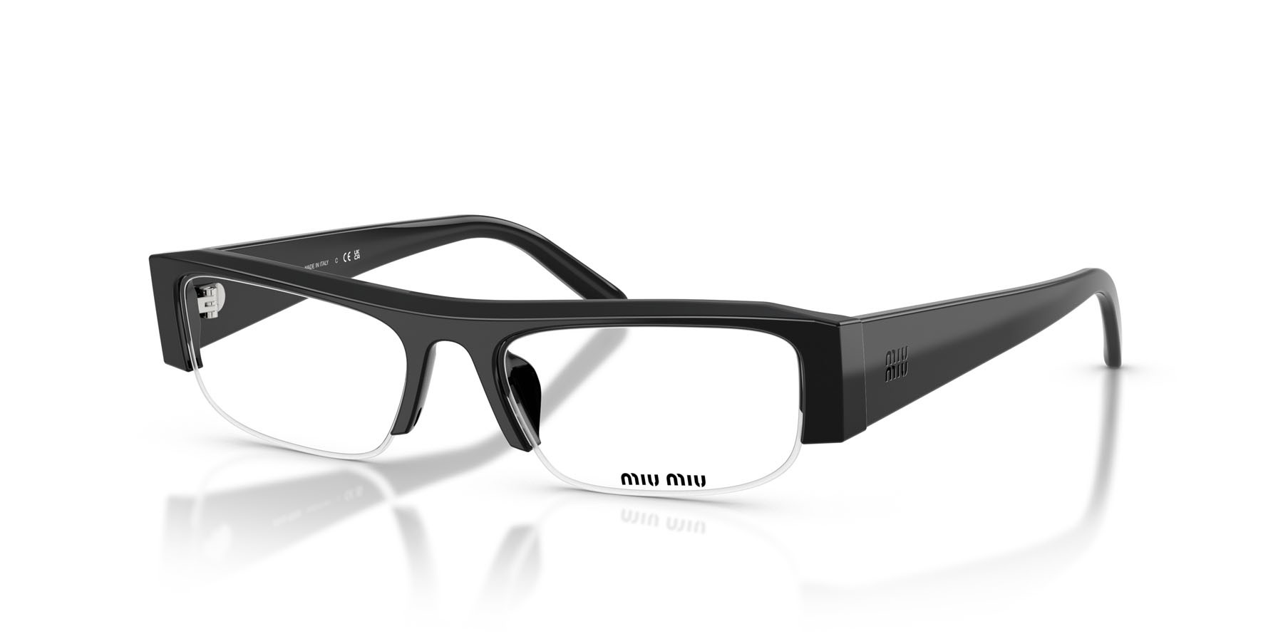 Occhiali da sole Miu Miu MU B07S (16K08N) colore nero forma rettangolare lenti clear blue-violet light filter