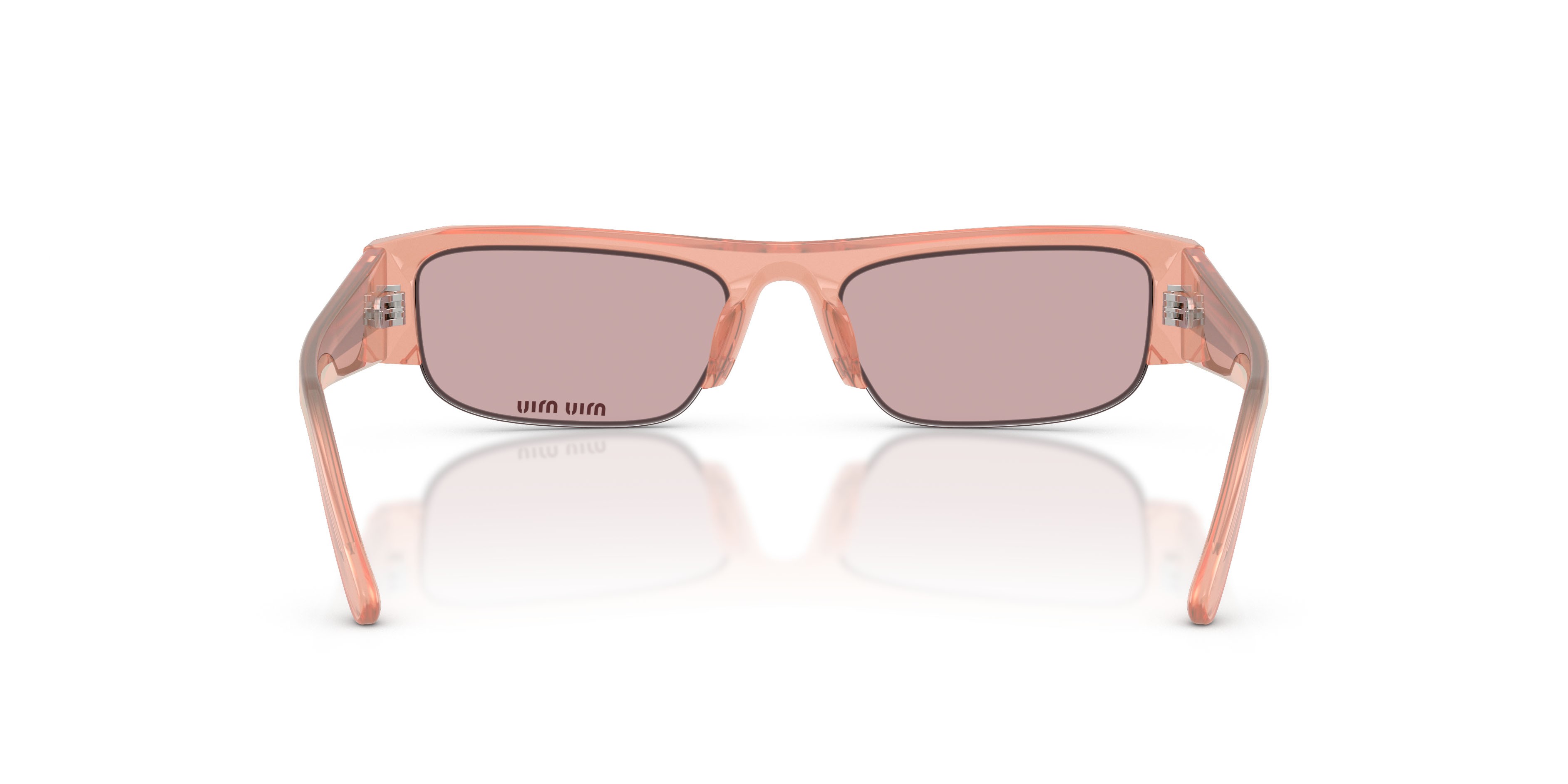 Occhiali da sole Miu Miu MU B07S (20I60V) colore rosa opalino forma rettangolare lenti rosa