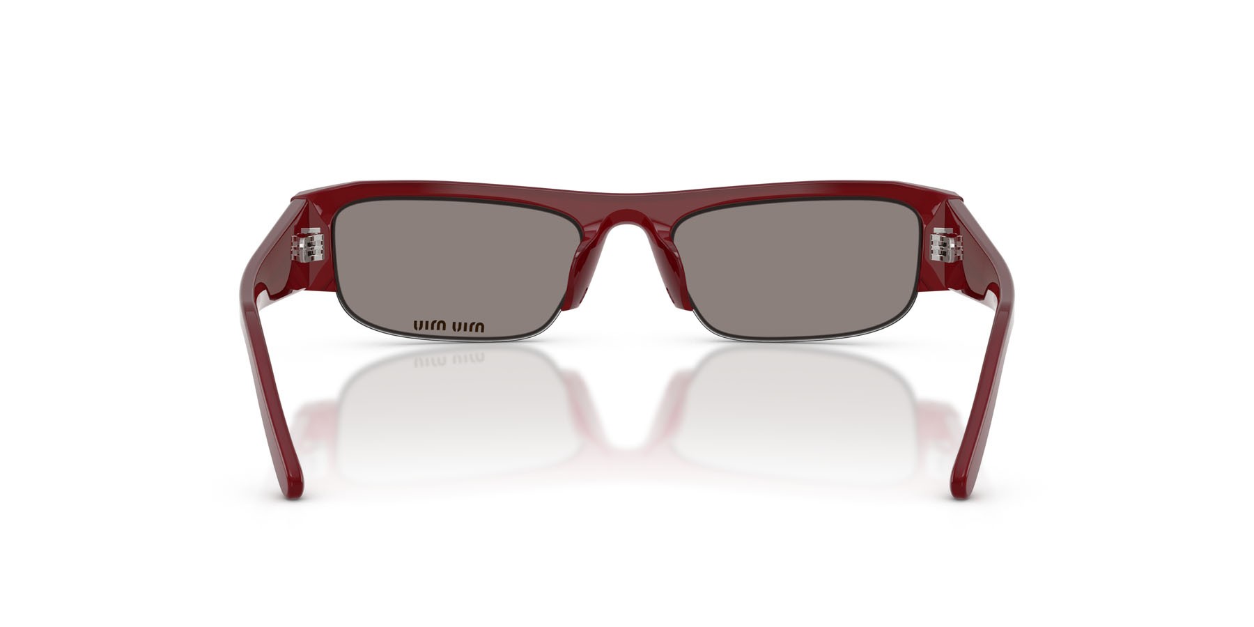 Occhiali da sole Miu Miu MU B07S (21I80Q) colore borgogna opalino forma rettangolare lenti grigio scuro