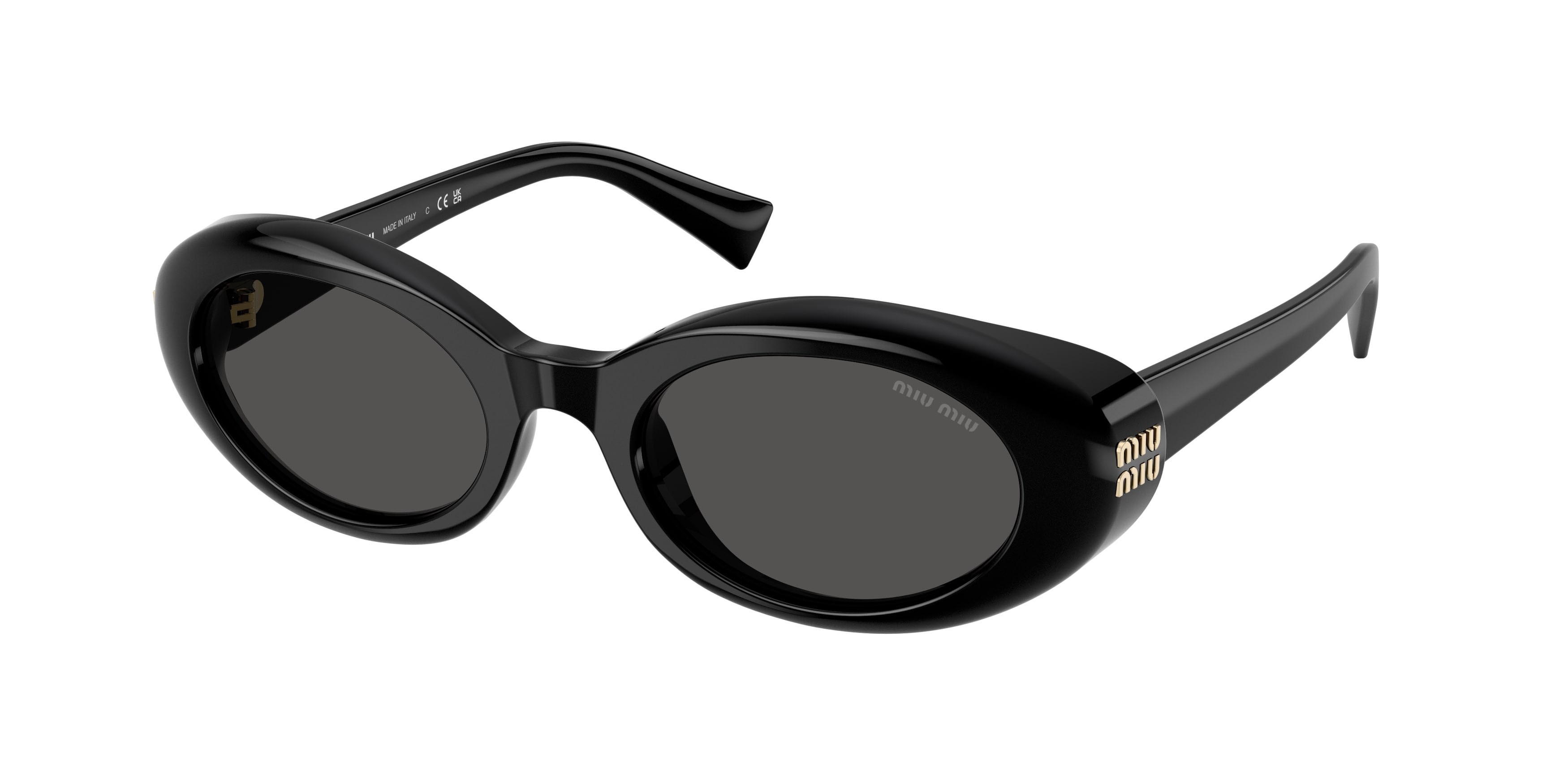 Occhiali da sole Miu Miu MU B09S (16K08Z) colore nero forma ovale lenti grigio scuro