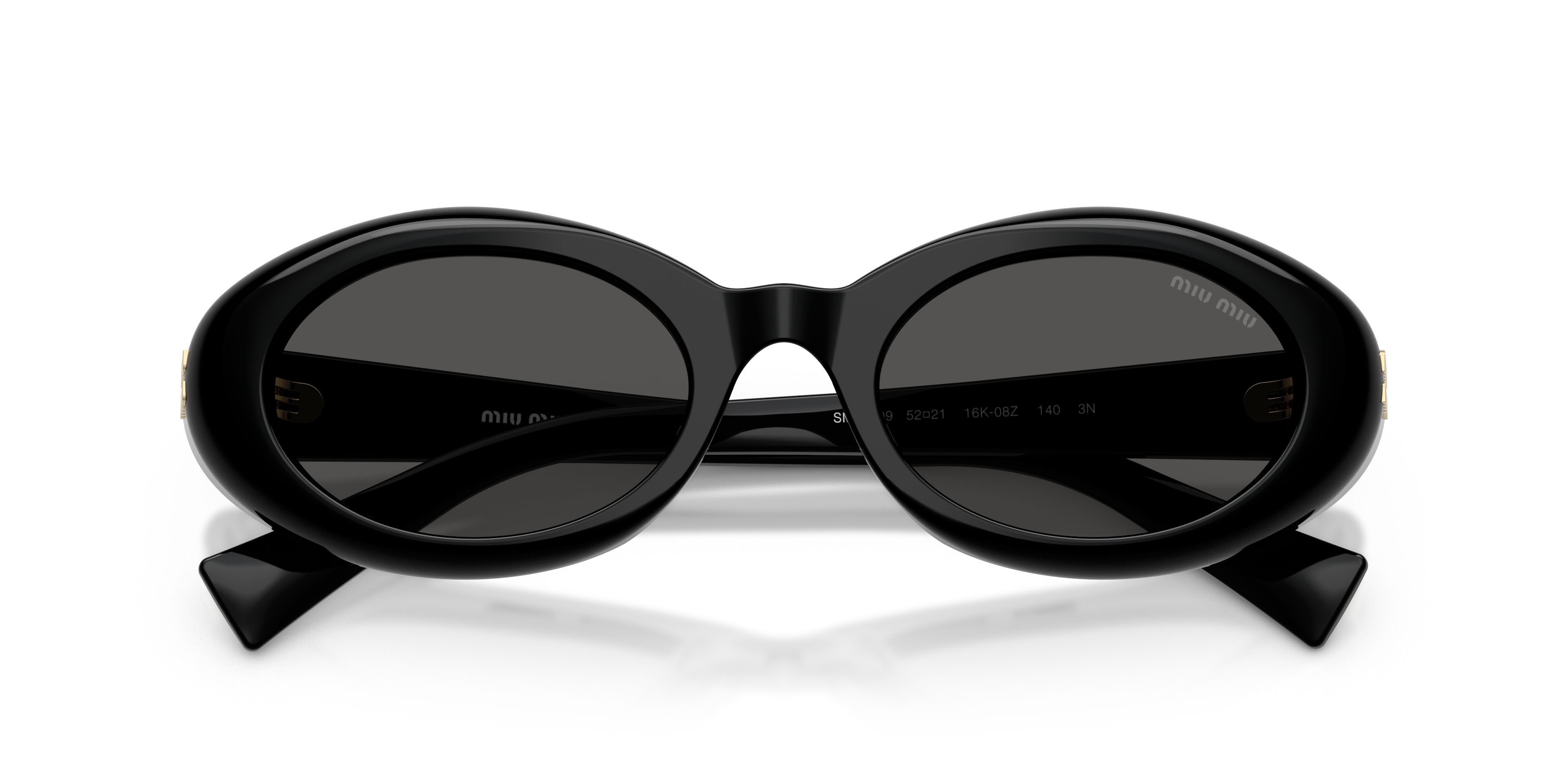 Occhiali da sole Miu Miu MU B09S (16K08Z) colore nero forma ovale lenti grigio scuro