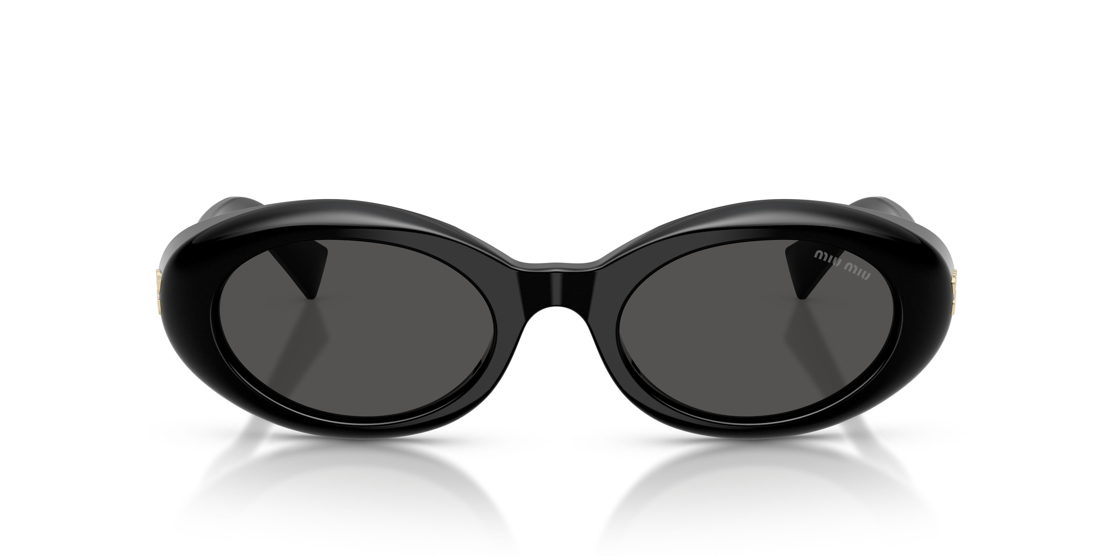Occhiali da sole Miu Miu MU B09S (16K08Z) colore nero forma ovale lenti grigio scuro
