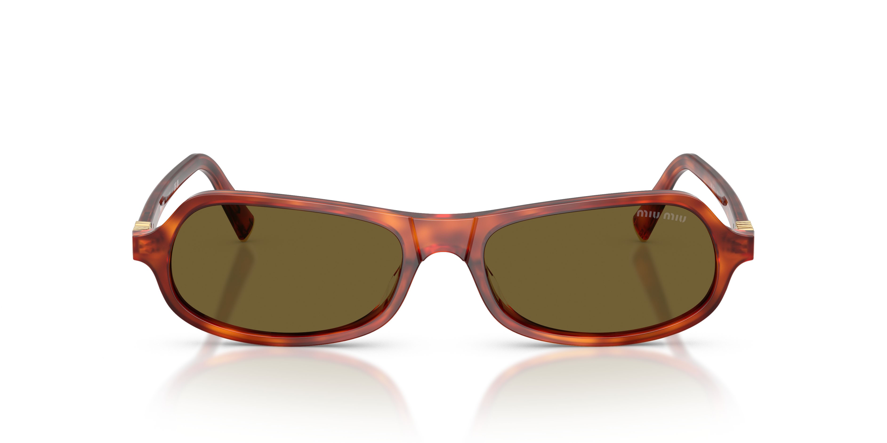 Occhiali da sole Miu Miu MU B10SU (11P09Z) colore havana cognac forma irregolare lenti marrone scuro