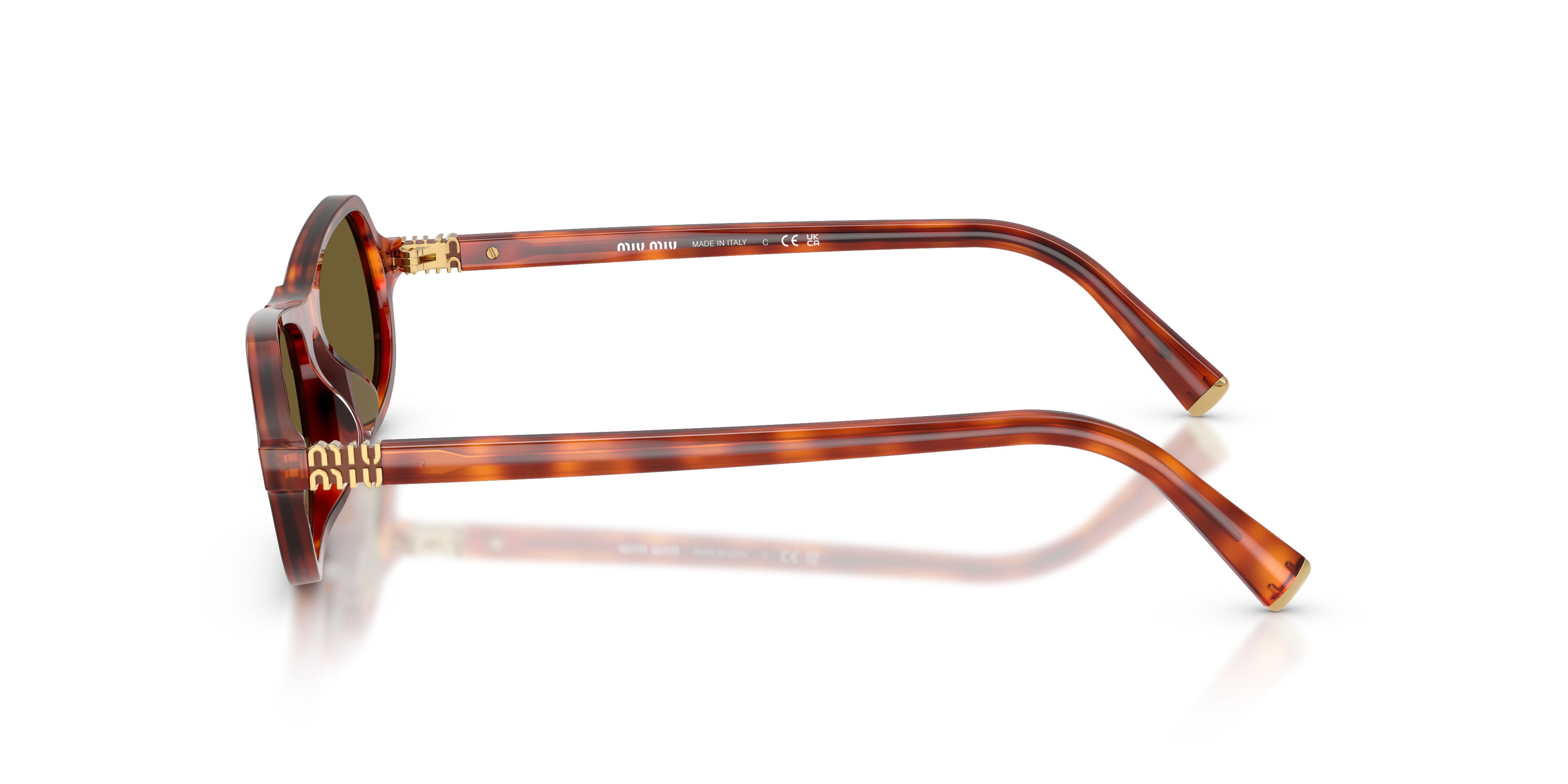 Occhiali da sole Miu Miu MU B10SU (11P09Z) colore havana cognac forma irregolare lenti marrone scuro