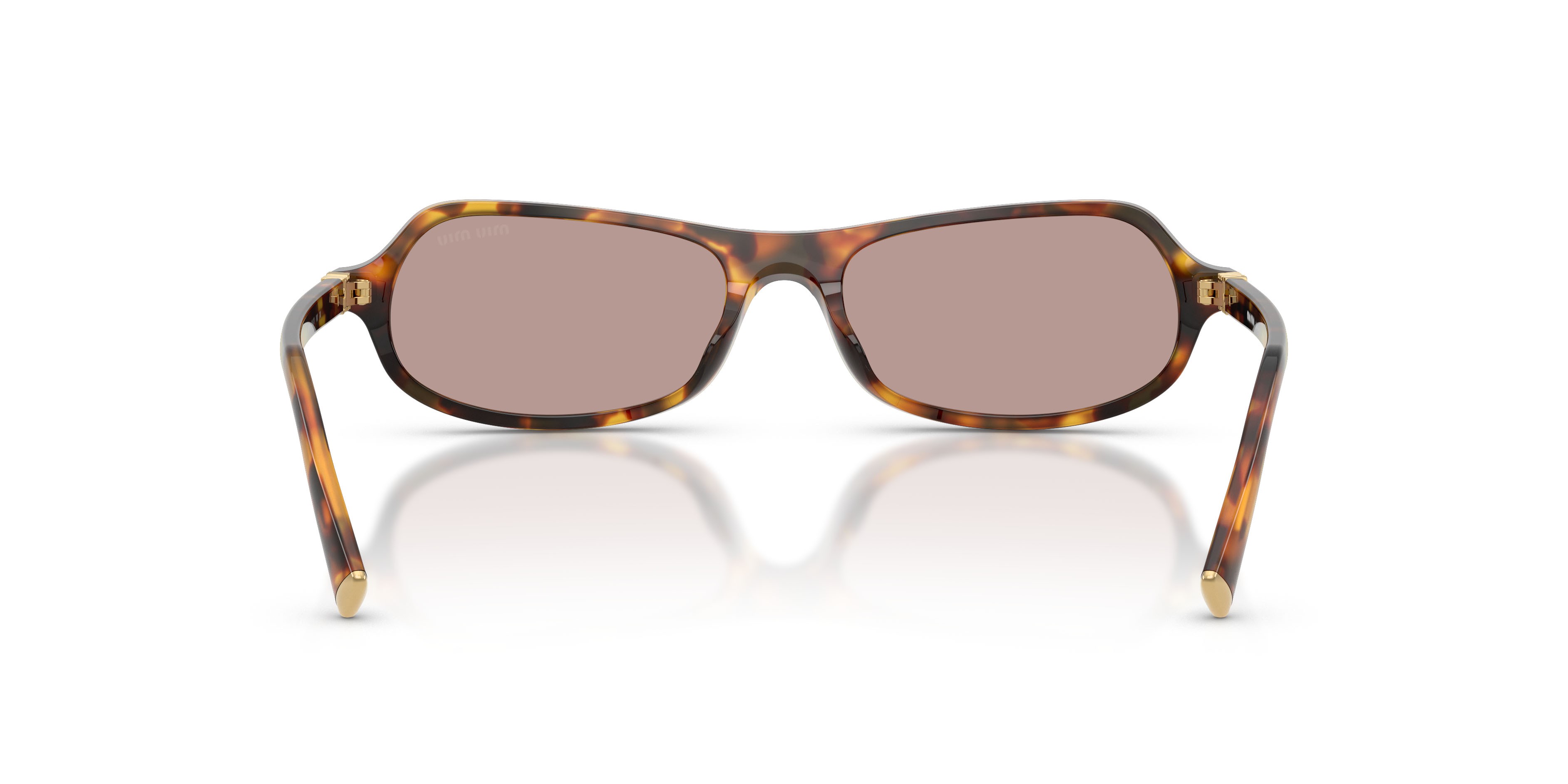 Occhiali da sole Miu Miu MU B10SU (14L20I) colore havana miele forma irregolare lenti viola chiaro/marrone