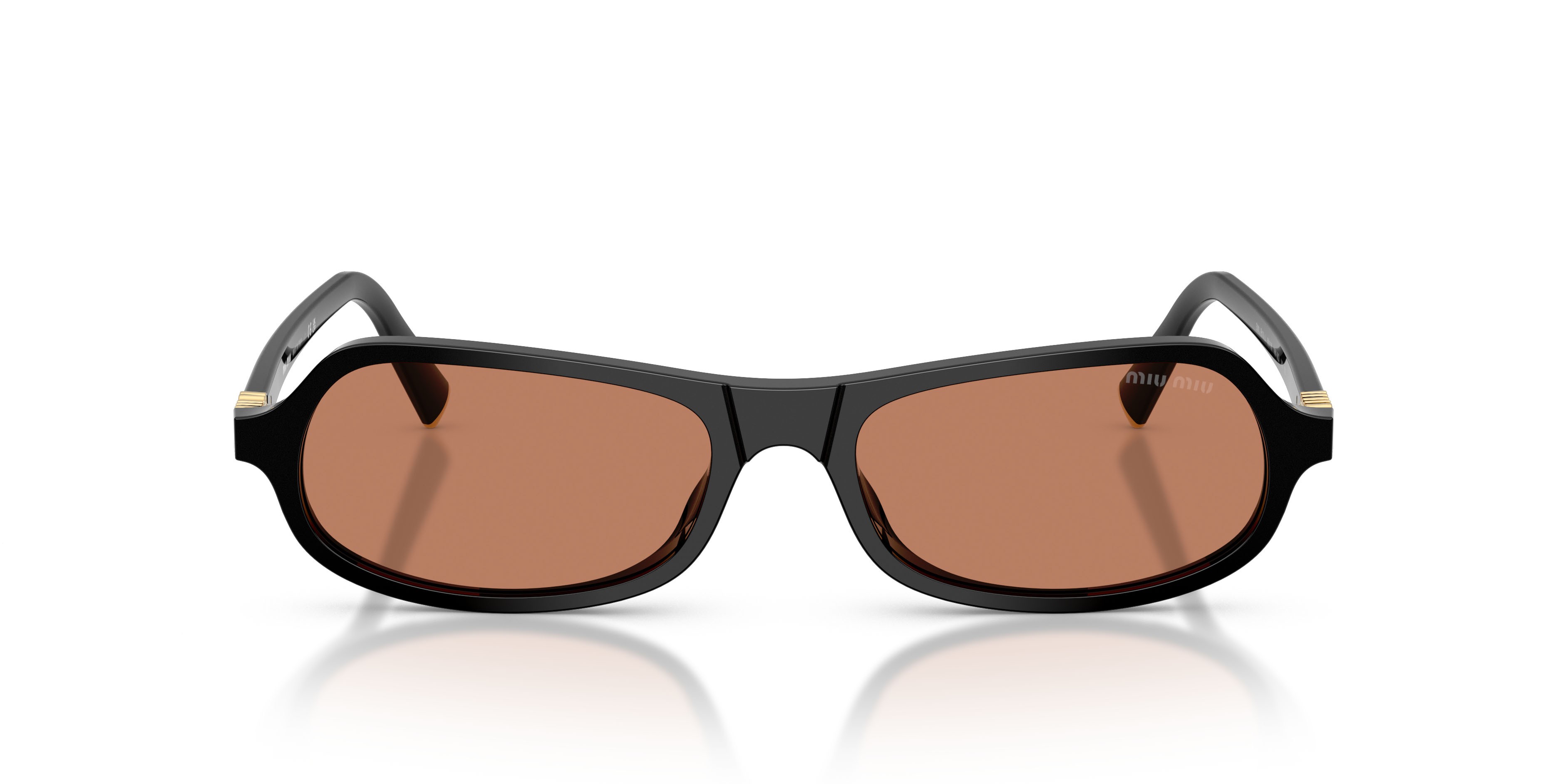 Occhiali da sole Miu Miu MU B10SU (16K90Q) colore nero forma irregolare lenti marrone