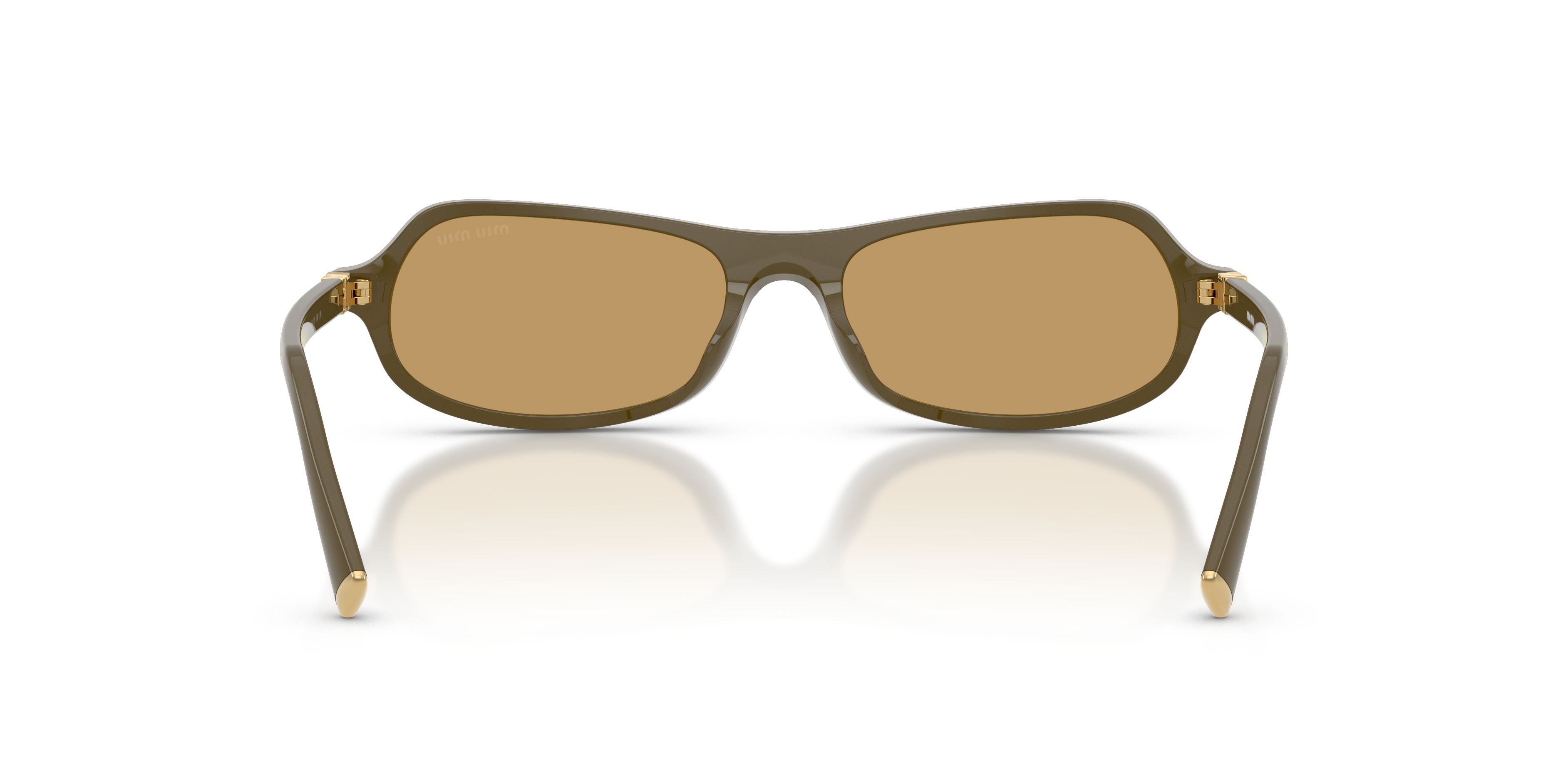 Occhiali da sole Miu Miu MU B10SU (25L10Y) colore verde forma irregolare lenti marrone