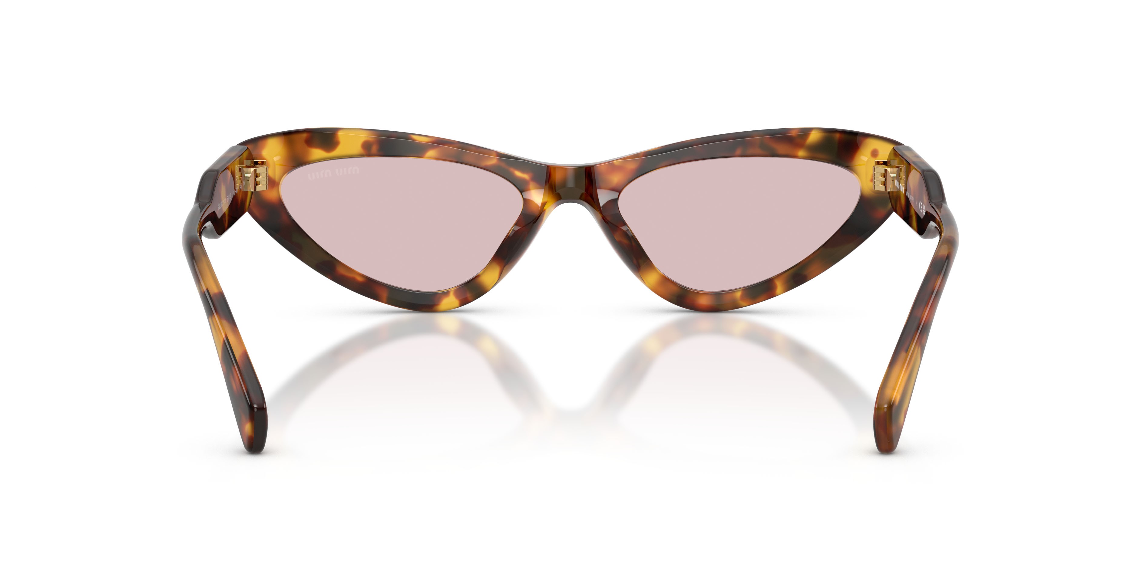 Occhiali da sole Miu Miu MU B11SU (14L4I0) colore havana miele forma cat eye lenti rosa
