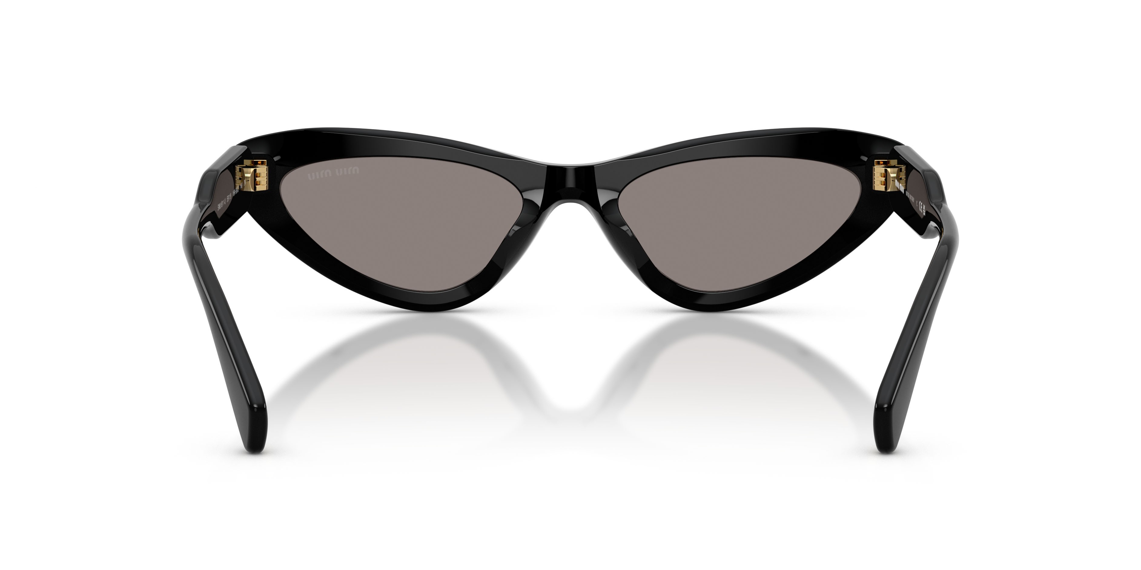 Occhiali da sole Miu Miu MU B11SU (16K80Q) colore nero forma cat eye lenti grigio scuro