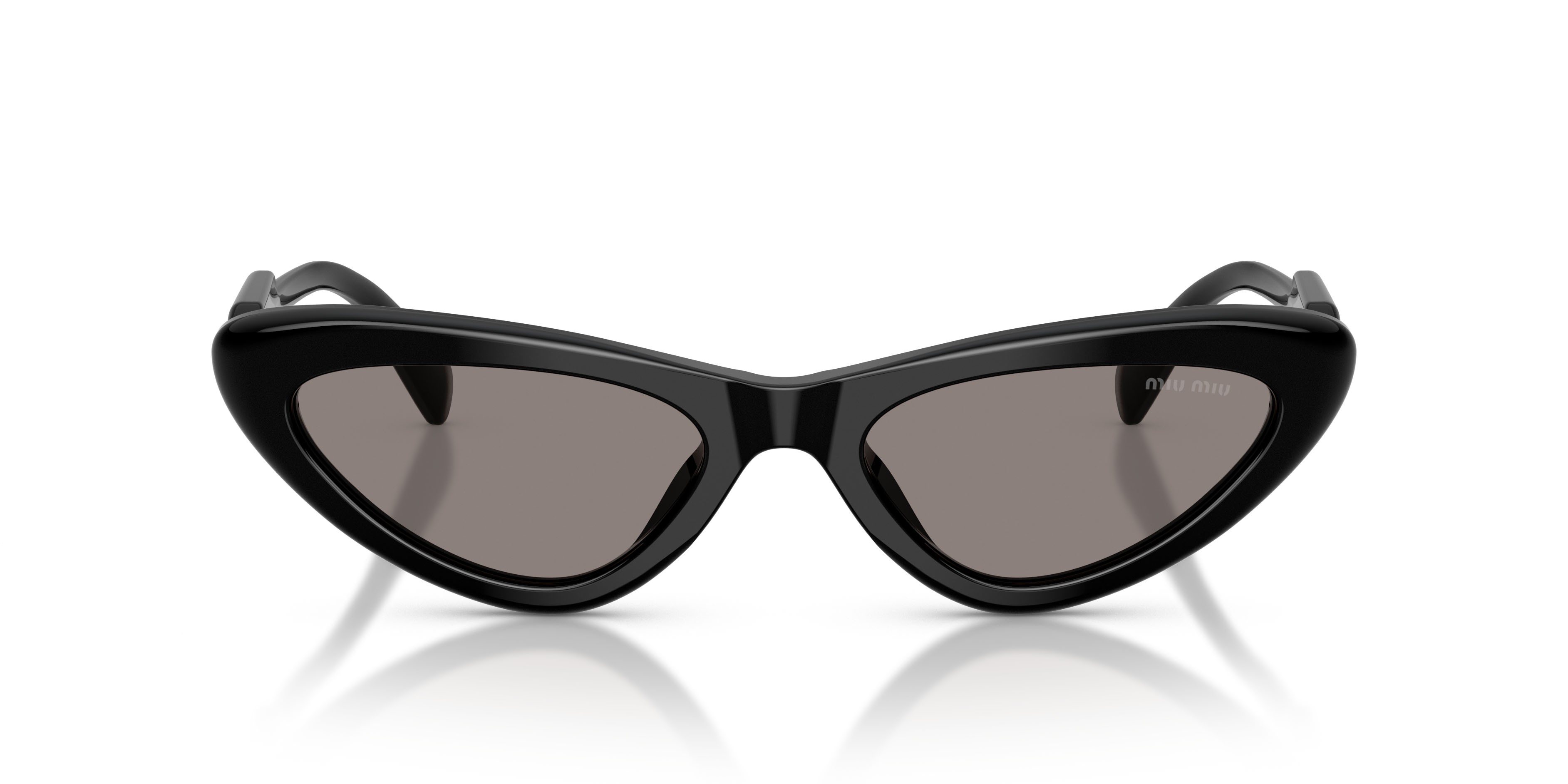 Occhiali da sole Miu Miu MU B11SU (16K80Q) colore nero forma cat eye lenti grigio scuro