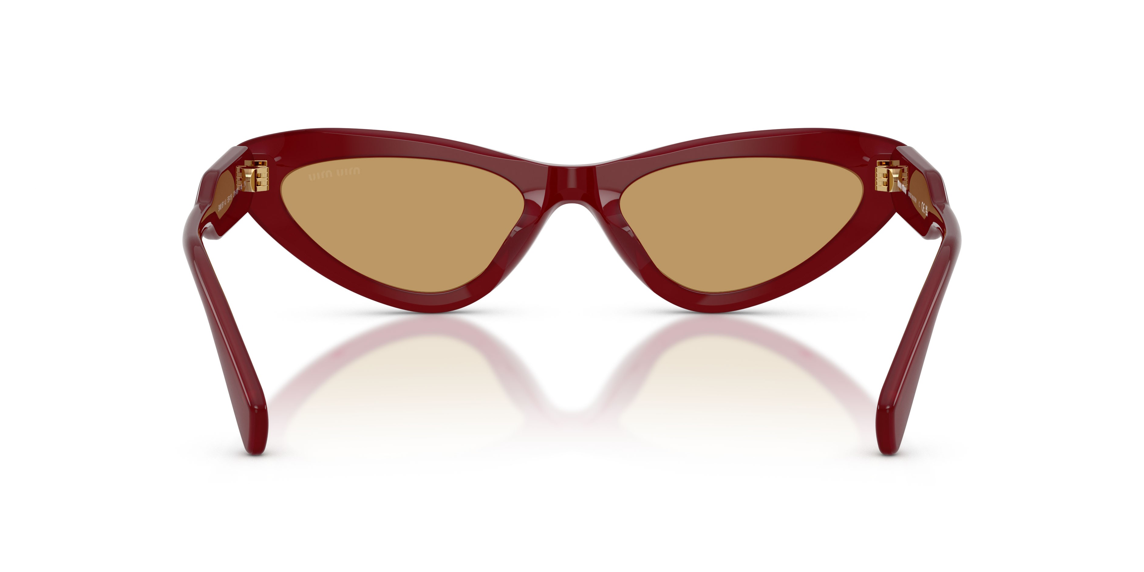 Occhiali da sole Miu Miu MU B11SU (21I10Y) colore borgogna opalino forma cat eye lenti marrone