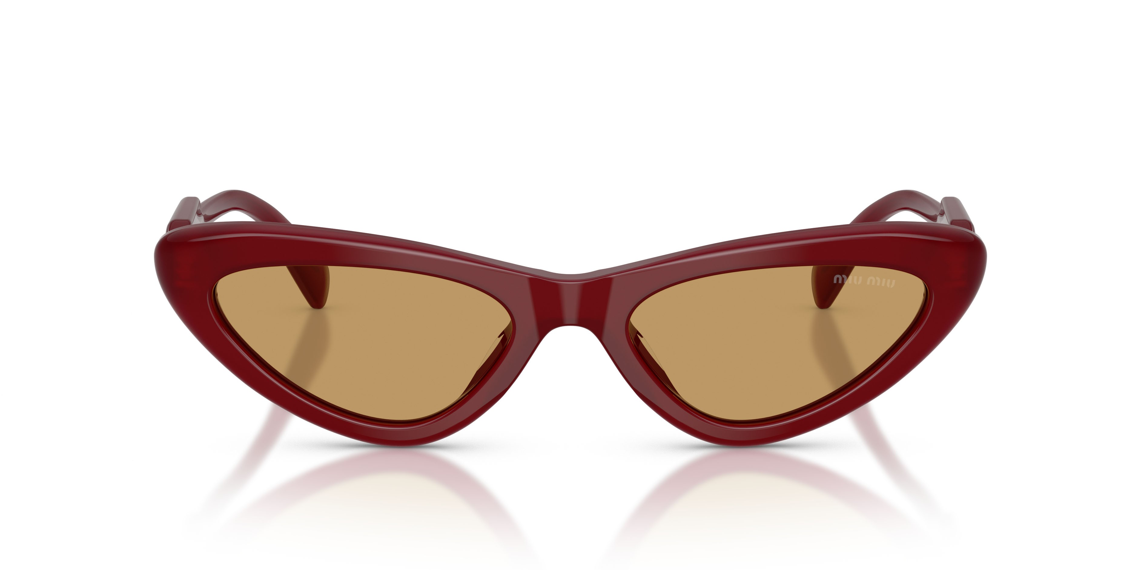Occhiali da sole Miu Miu MU B11SU (21I10Y) colore borgogna opalino forma cat eye lenti marrone