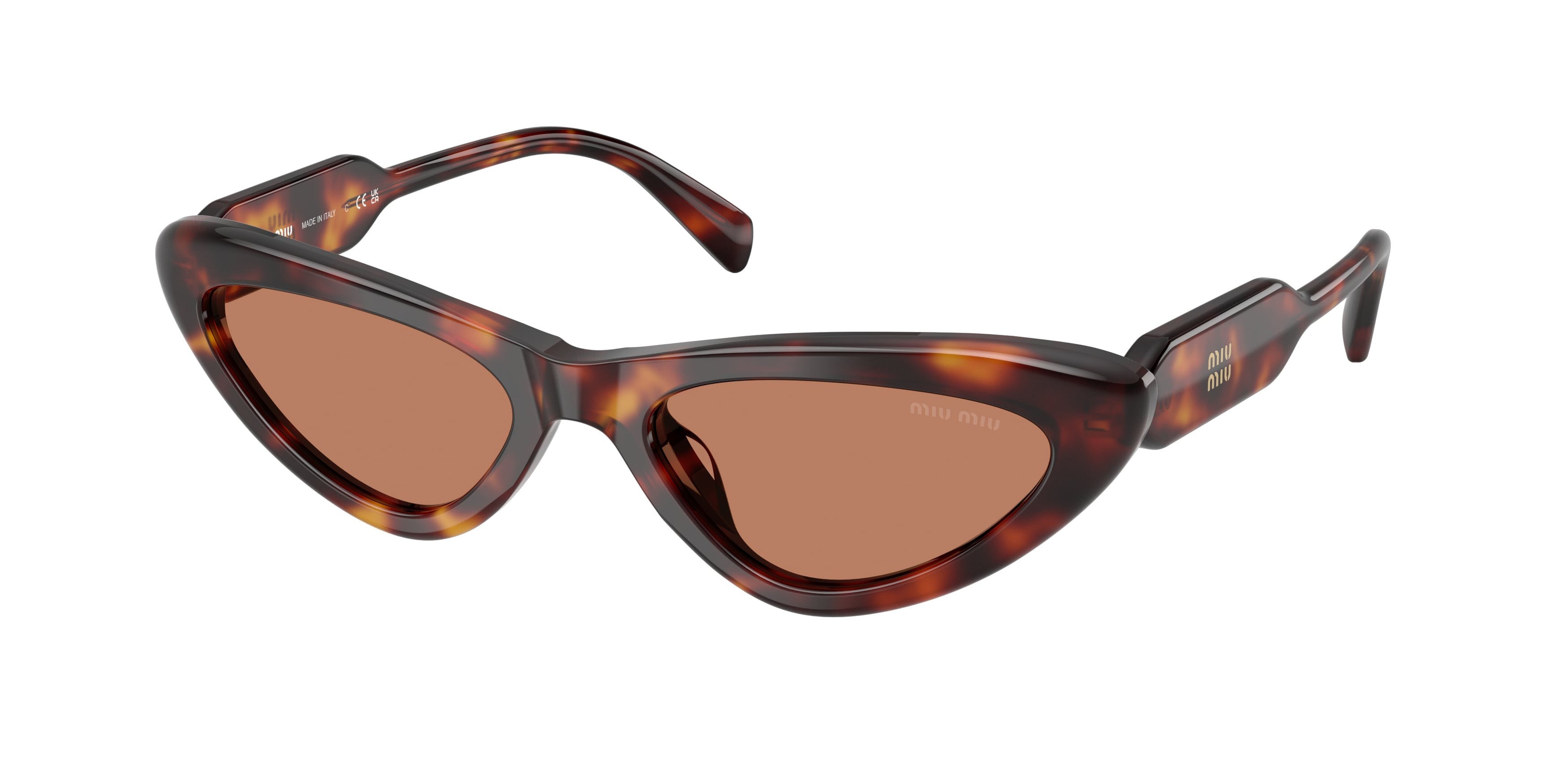 Occhiali da sole Miu Miu MU B11SU (27L90Q) colore havana forma cat eye lenti marrone