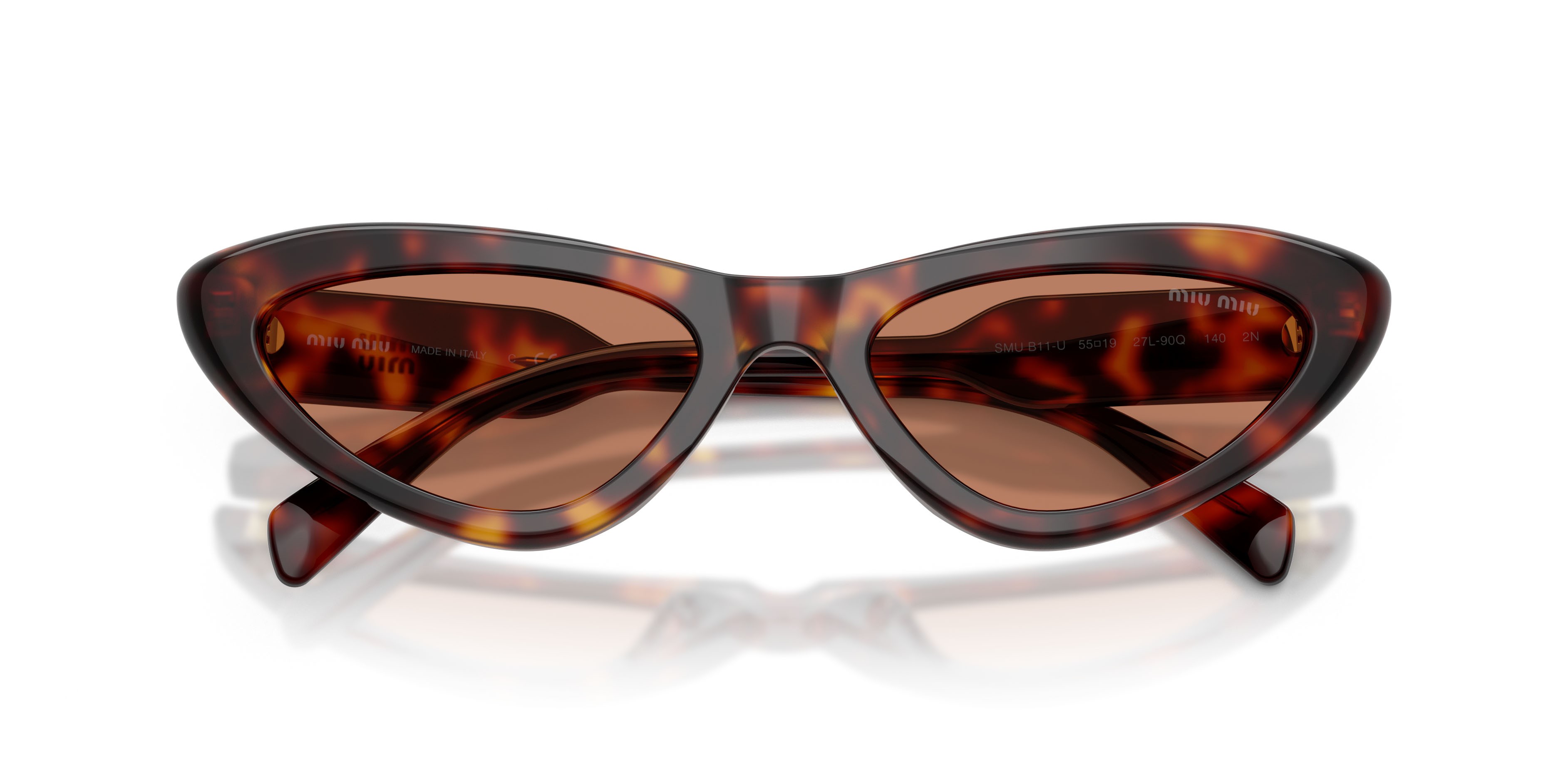 Occhiali da sole Miu Miu MU B11SU (27L90Q) colore havana forma cat eye lenti marrone