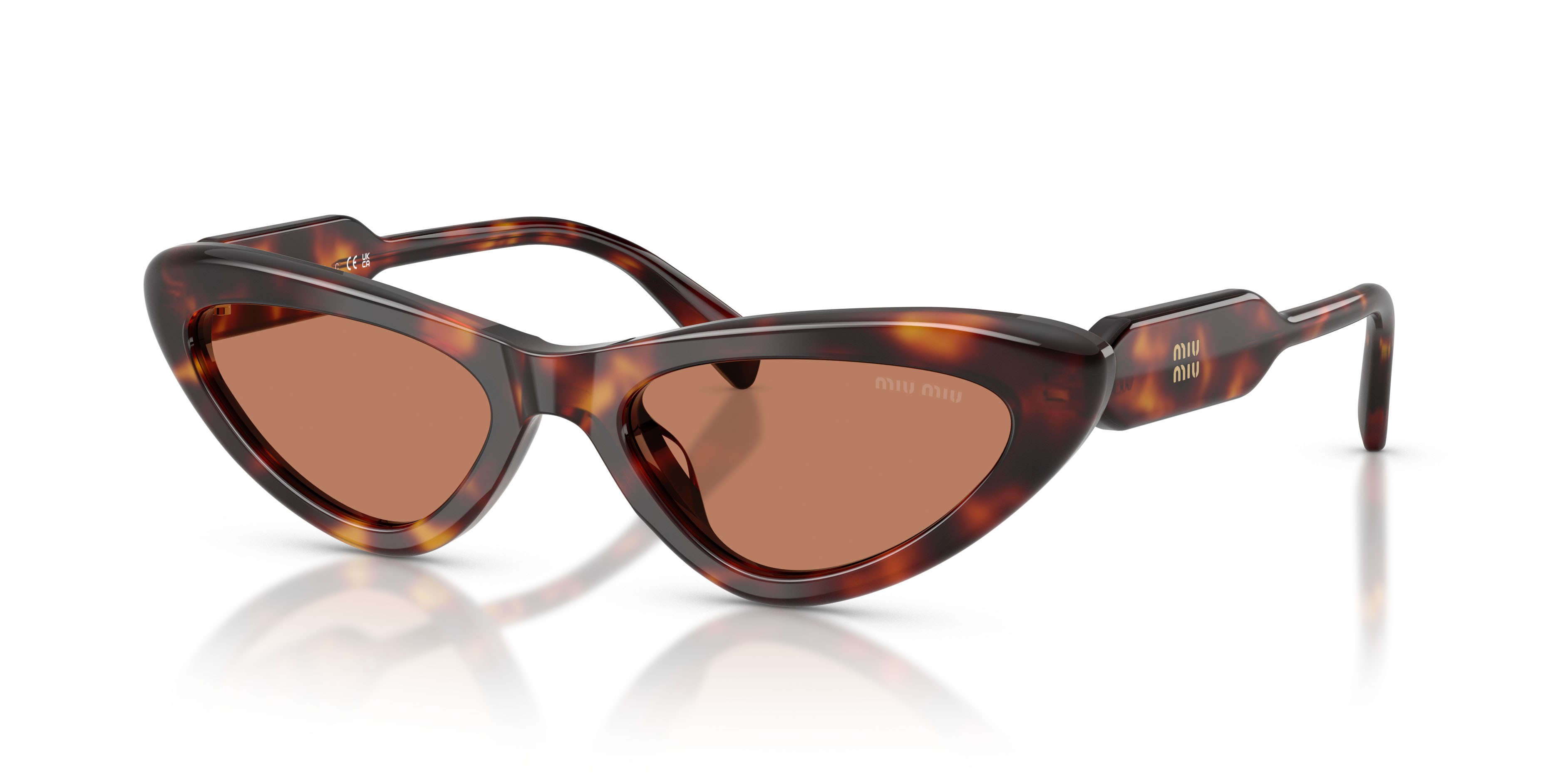 Occhiali da sole Miu Miu MU B11SU (27L90Q) colore havana forma cat eye lenti marrone