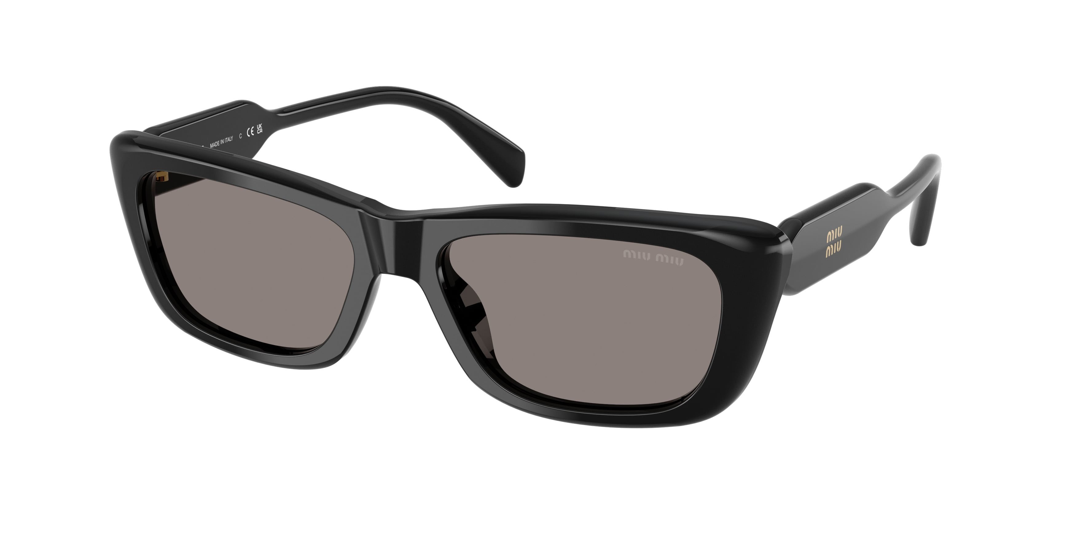 Occhiali da sole Miu Miu MU B12S (16K80Q) colore nero forma rettangolare lenti grigio scuro