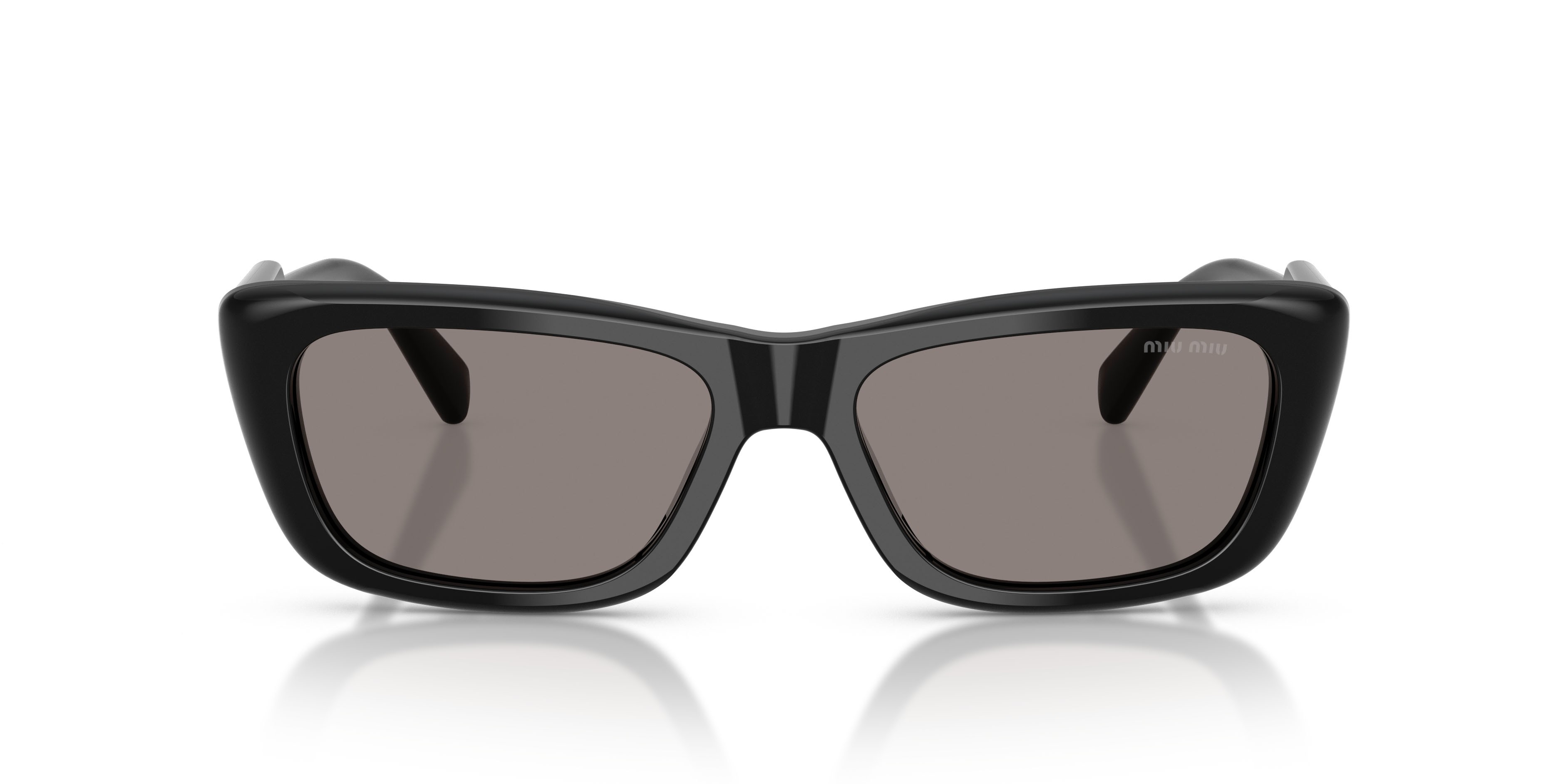 Occhiali da sole Miu Miu MU B12S (16K80Q) colore nero forma rettangolare lenti grigio scuro