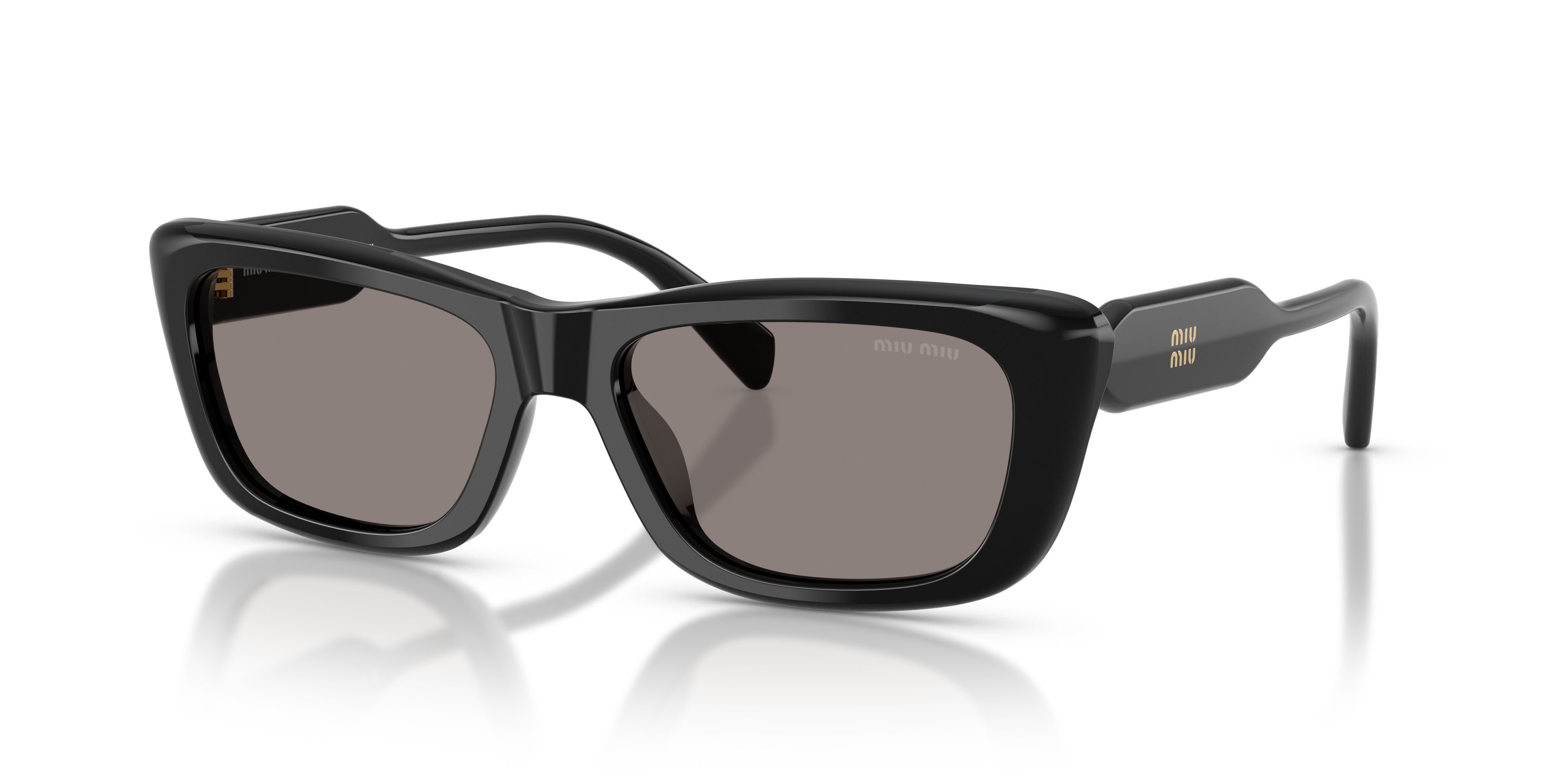 Occhiali da sole Miu Miu MU B12S (16K80Q) colore nero forma rettangolare lenti grigio scuro