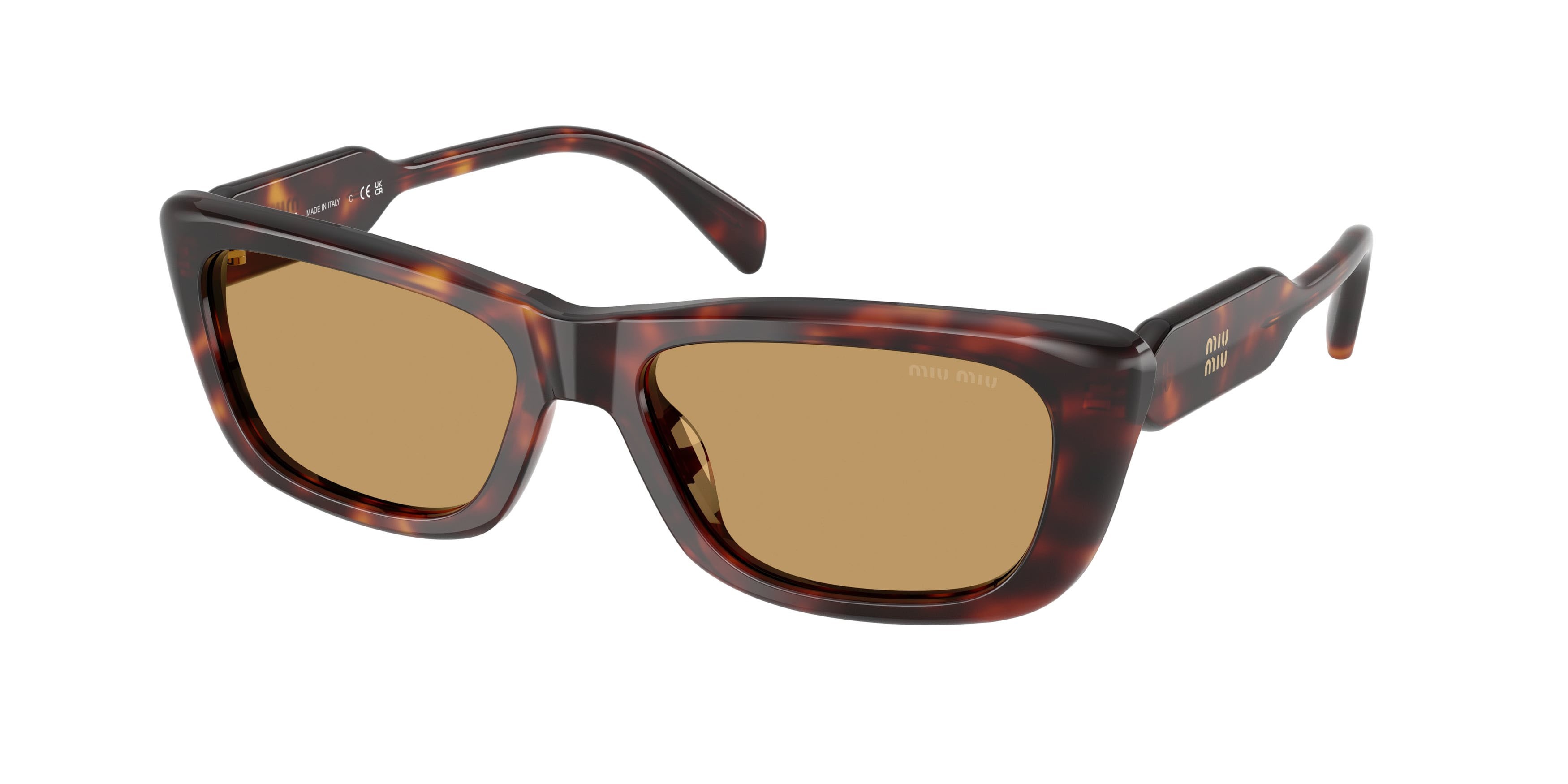 Occhiali da sole Miu Miu MU B12S (27L10Y) colore havana forma rettangolare lenti marrone