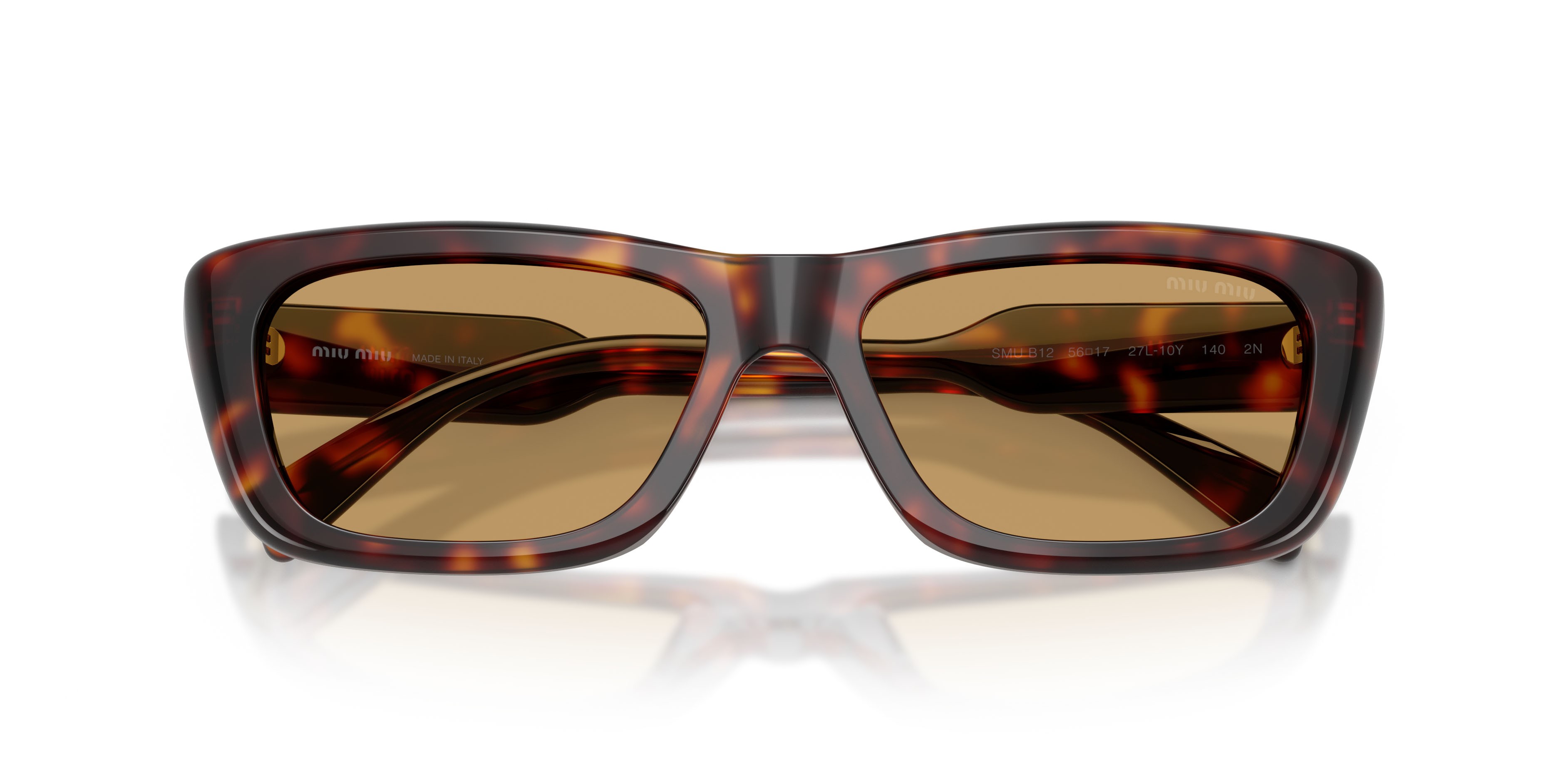 Occhiali da sole Miu Miu MU B12S (27L10Y) colore havana forma rettangolare lenti marrone