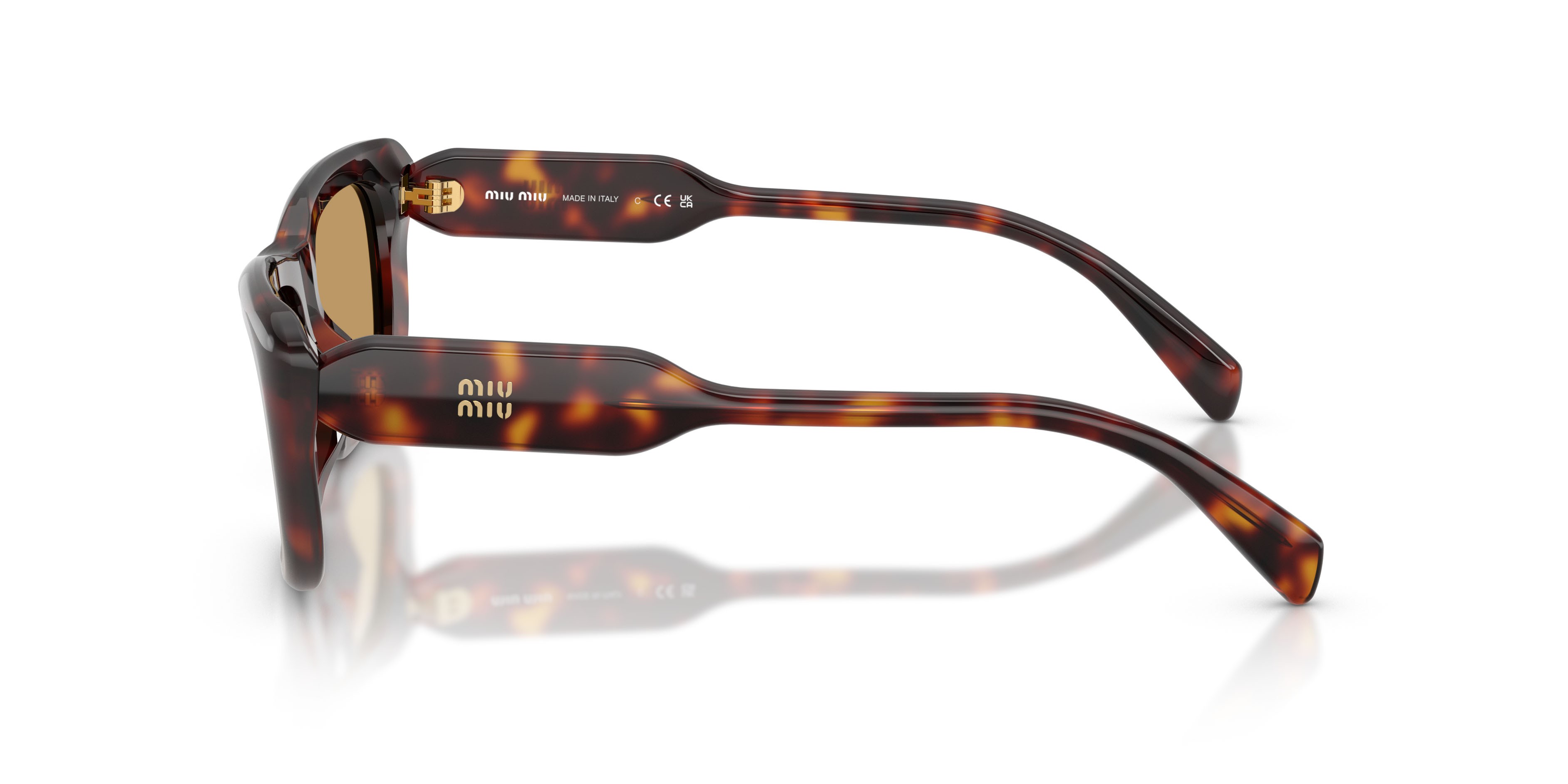 Occhiali da sole Miu Miu MU B12S (27L10Y) colore havana forma rettangolare lenti marrone