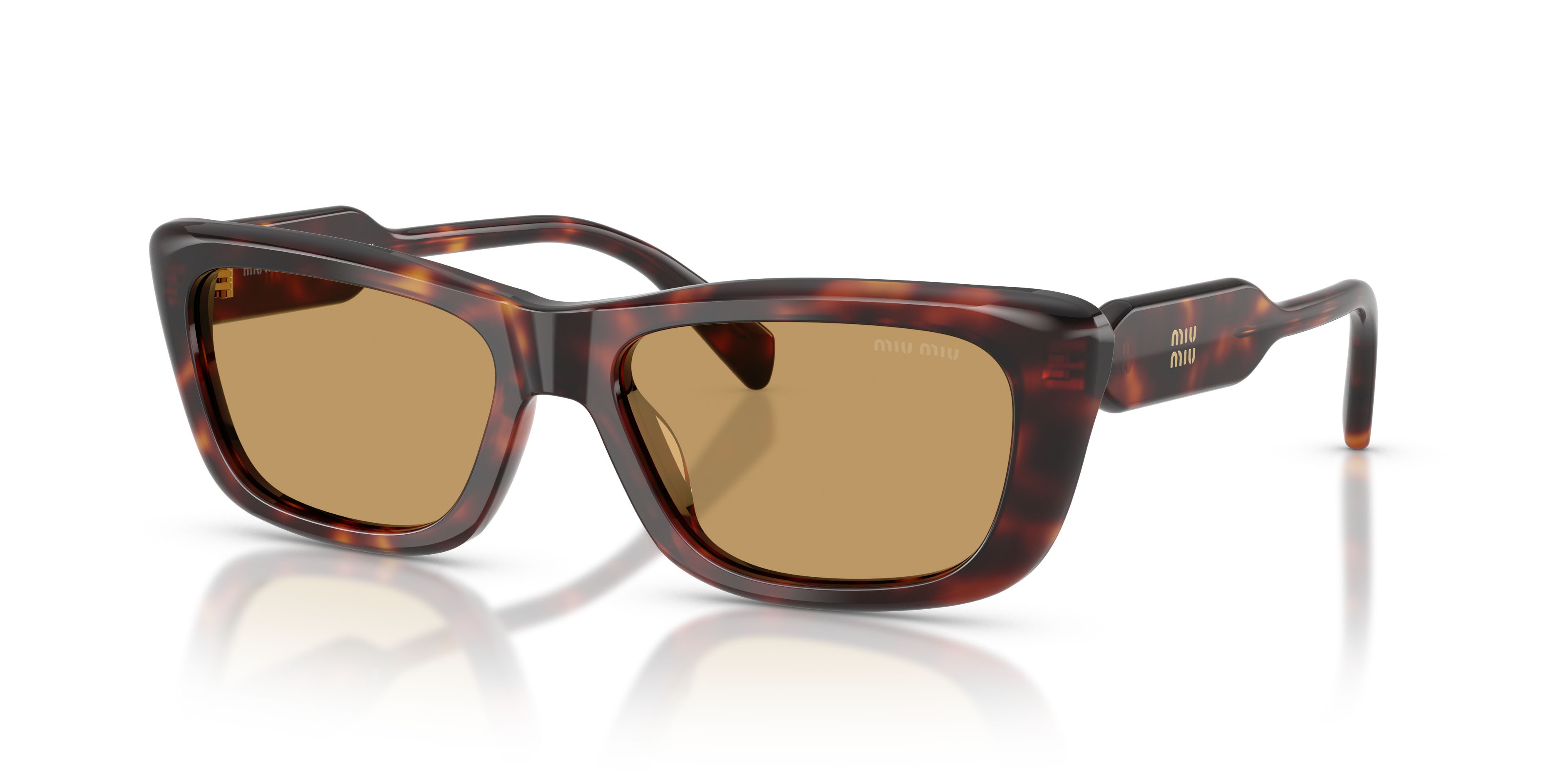 Occhiali da sole Miu Miu MU B12S (27L10Y) colore havana forma rettangolare lenti marrone
